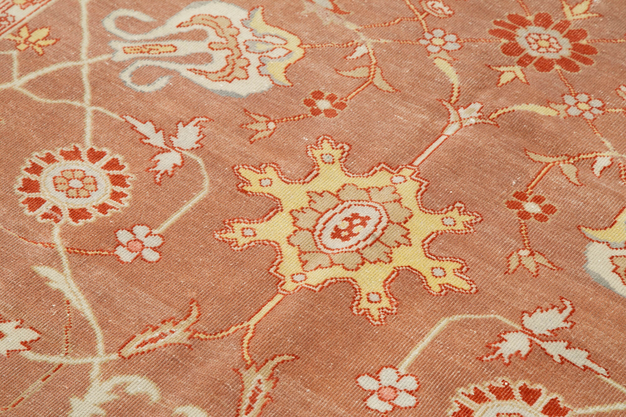 Handmade Wool Area Rug - Tebriz Red Classic Cotton Wool 5x9 Feet Rug