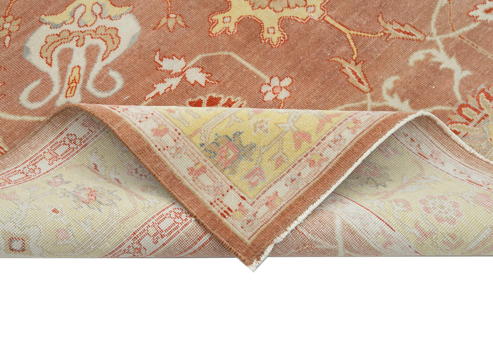 Handmade Wool Area Rug - Tebriz Red Classic Cotton Wool 5x9 Feet Rug