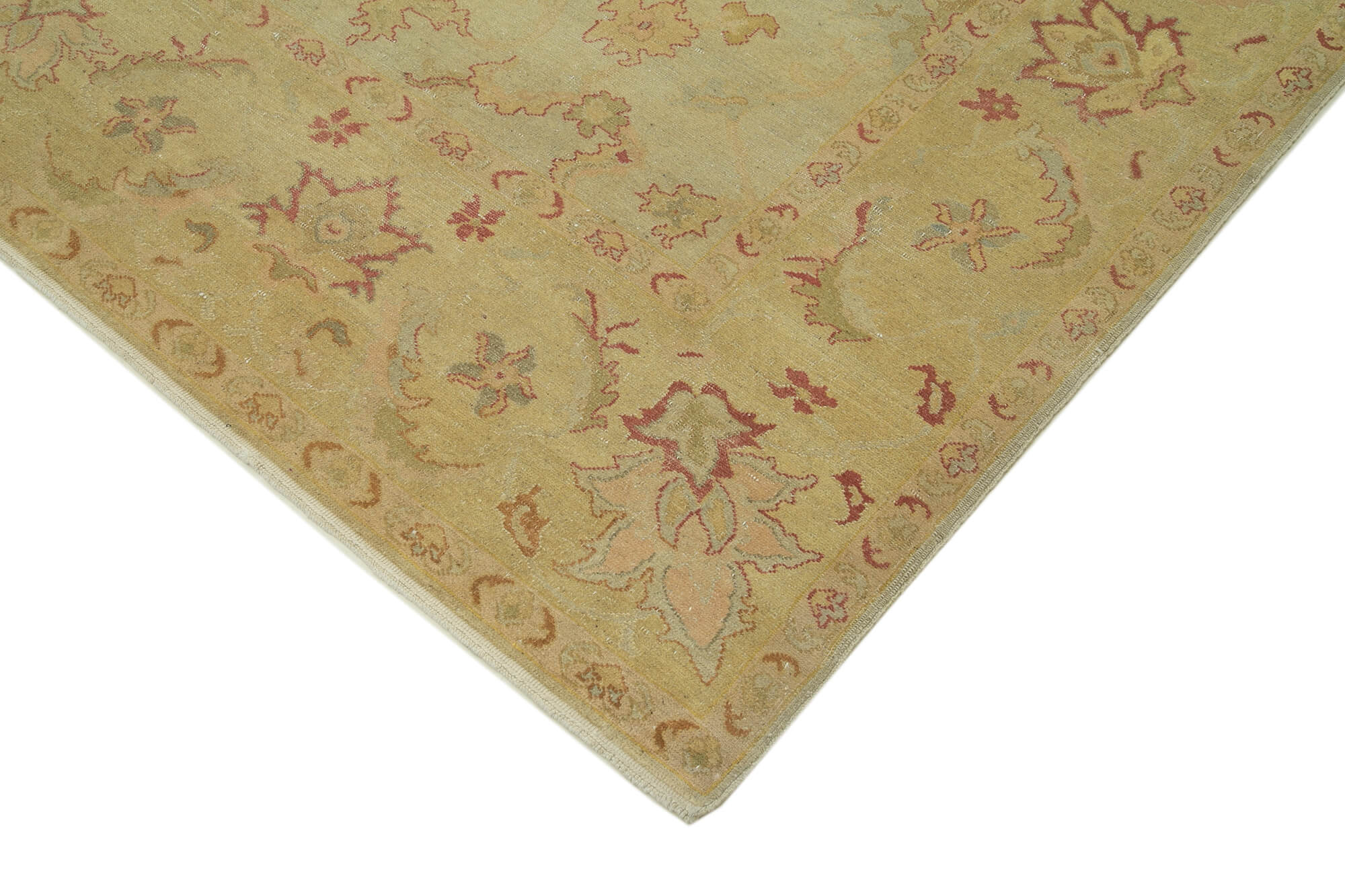 Handmade Wool Area Rug – Classic Beige Carpet 8x10 Vintage Woven Rug