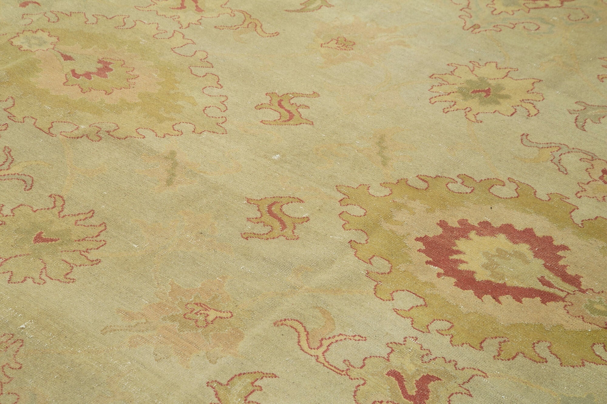 Handmade Wool Area Rug – Classic Beige Carpet 8x10 Vintage Woven Rug