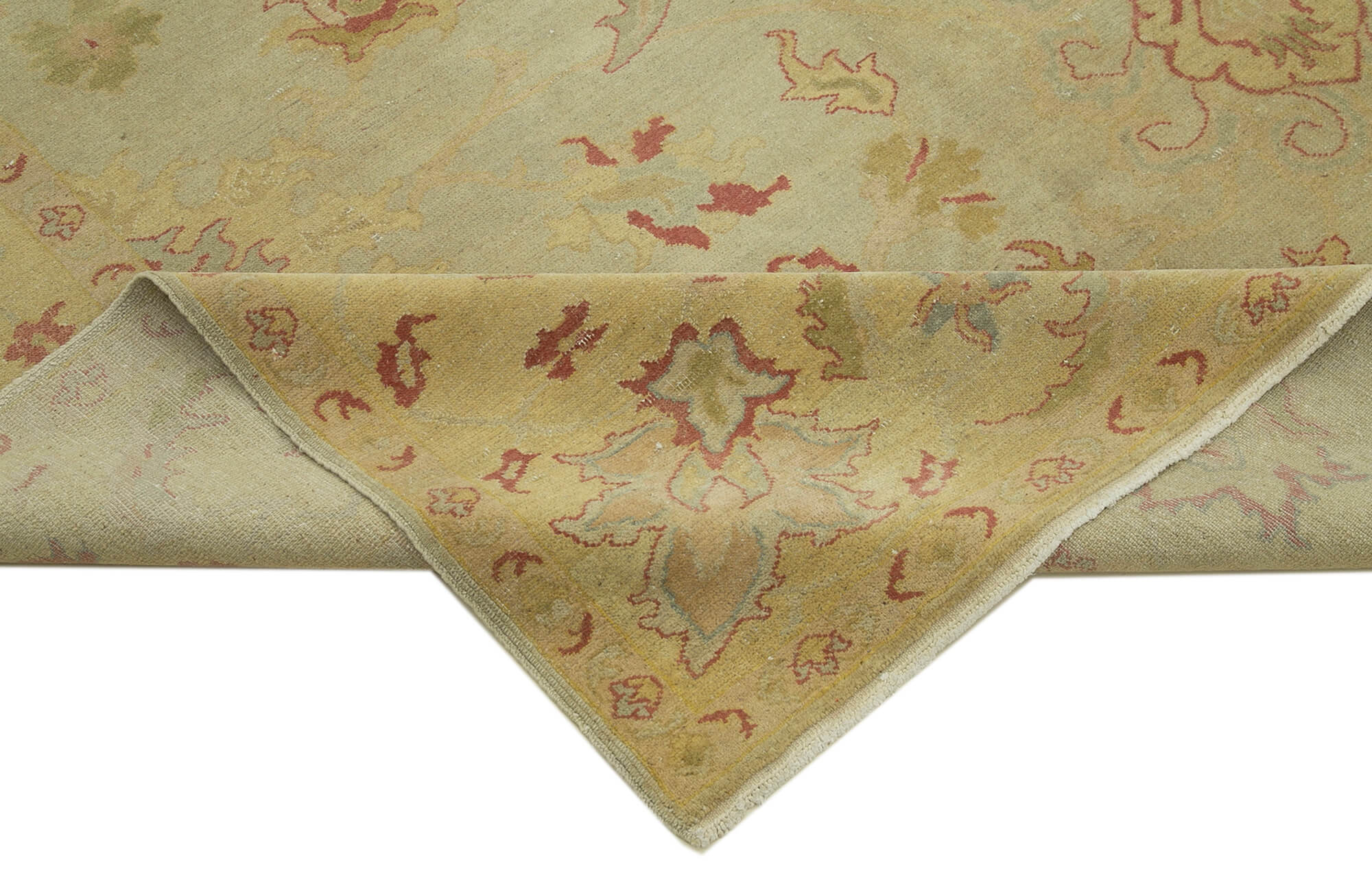 Handmade Wool Area Rug – Classic Beige Carpet 8x10 Vintage Woven Rug