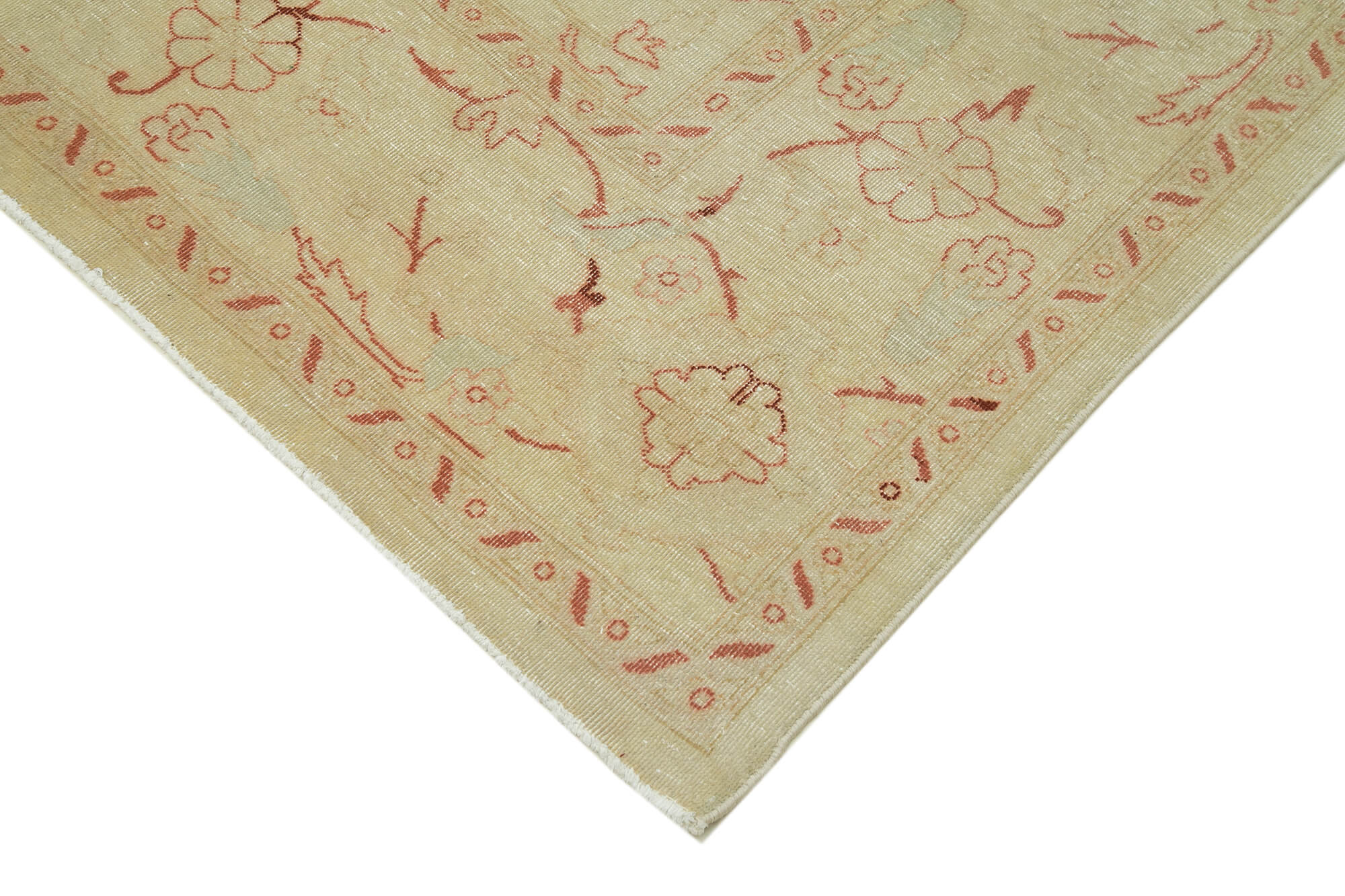 Handmade Wool Area Rug – Classic Cotton Rug Beige Wool Carpet 8'8'' x 11'7''