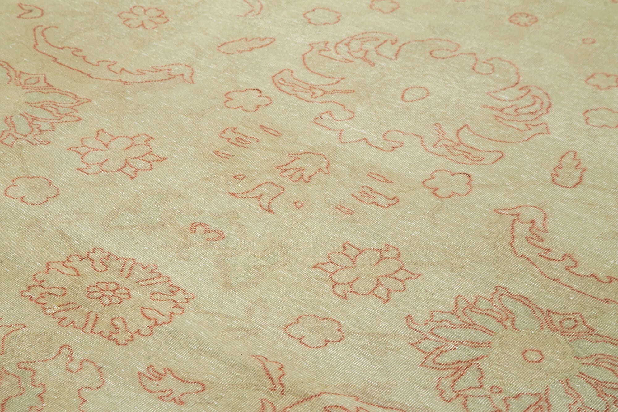 Handmade Wool Area Rug – Classic Cotton Rug Beige Wool Carpet 8'8'' x 11'7''