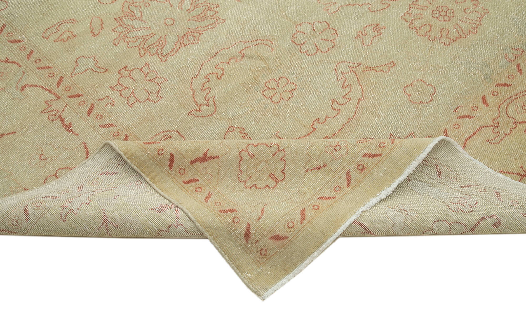 Handmade Wool Area Rug – Classic Cotton Rug Beige Wool Carpet 8'8'' x 11'7''