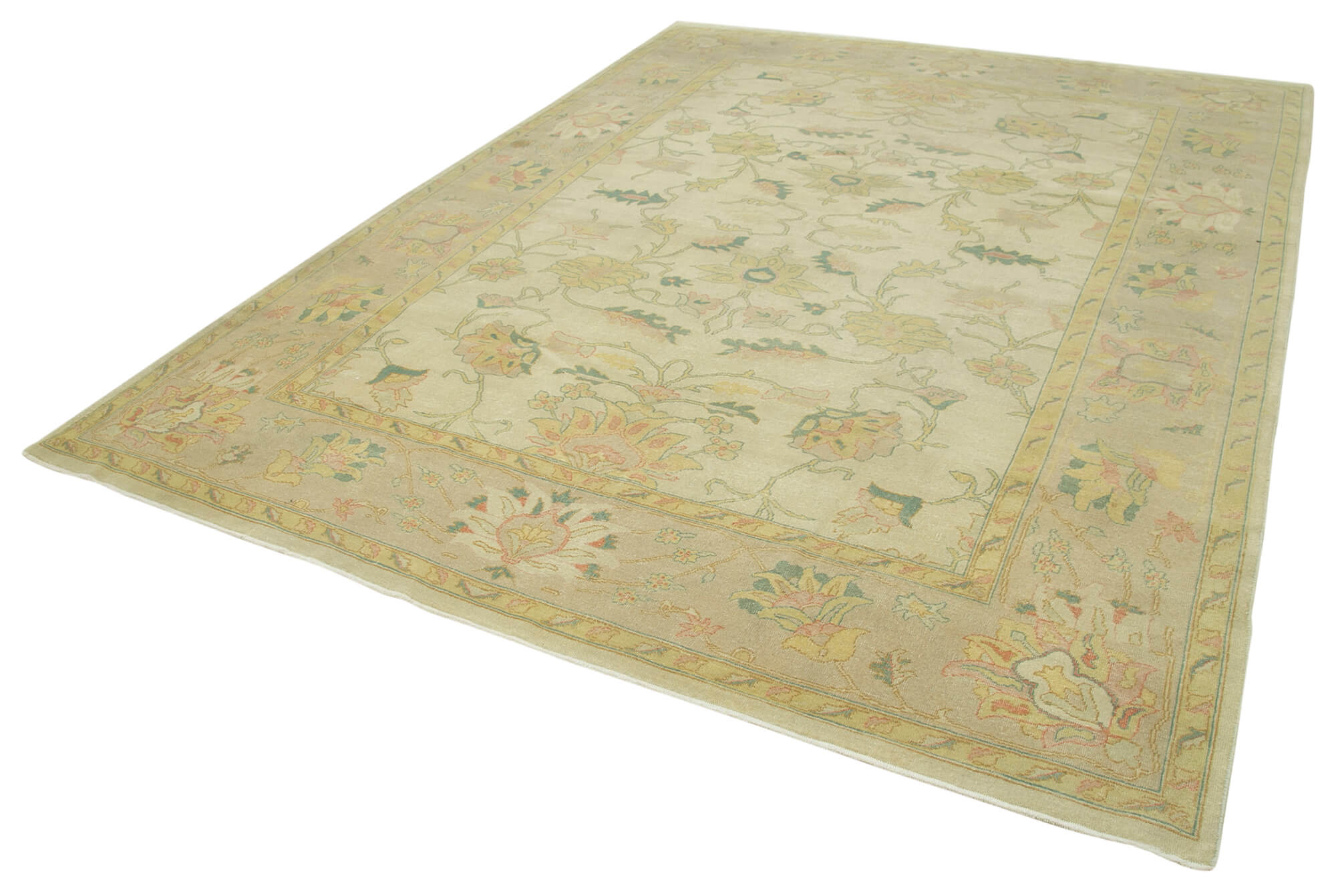 Handmade Wool Area Rug – Classic Beige Cotton Wool Rug 7'11'' x 10'10''