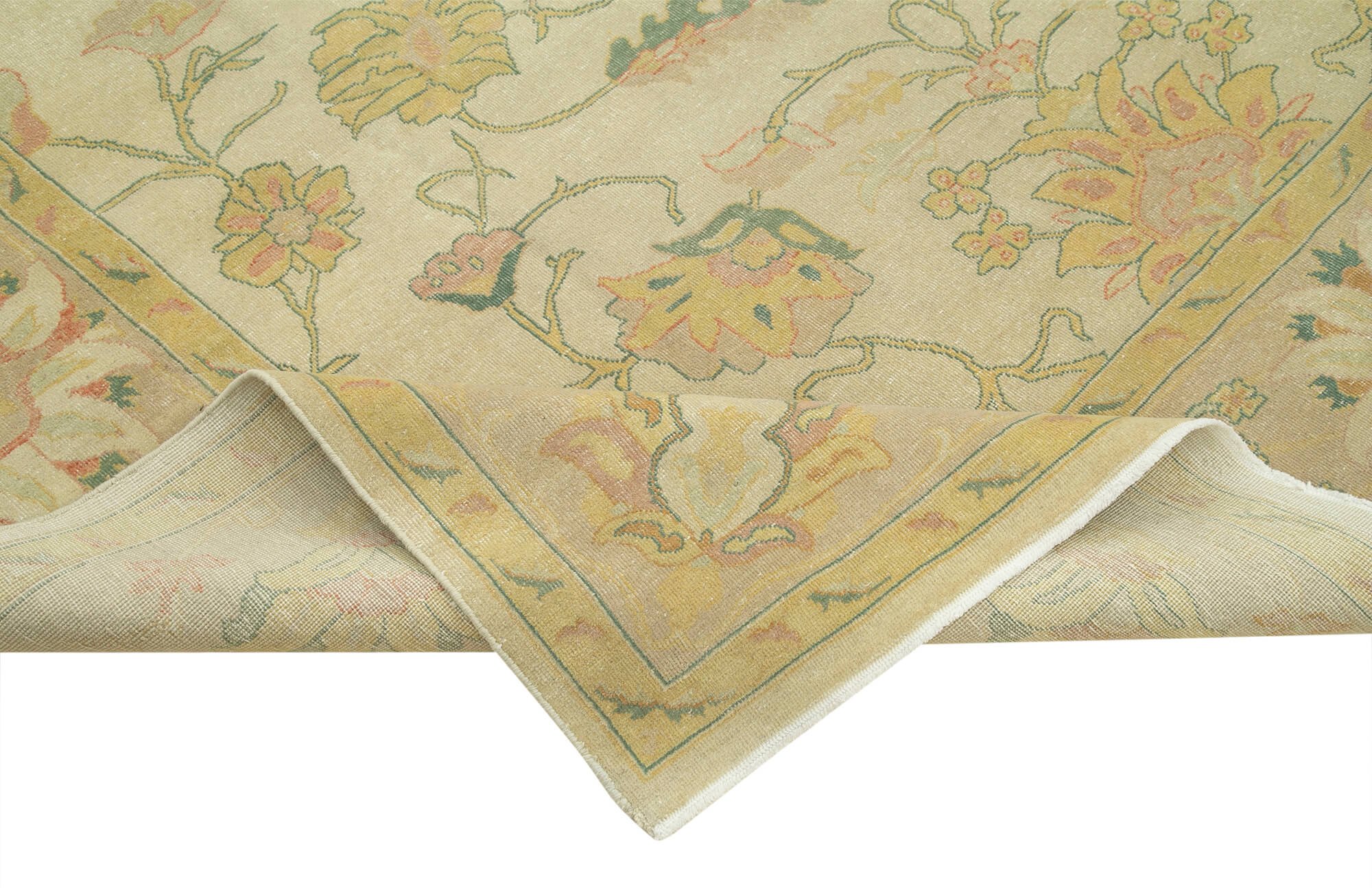 Handmade Wool Area Rug – Classic Beige Cotton Wool Rug 7'11'' x 10'10''