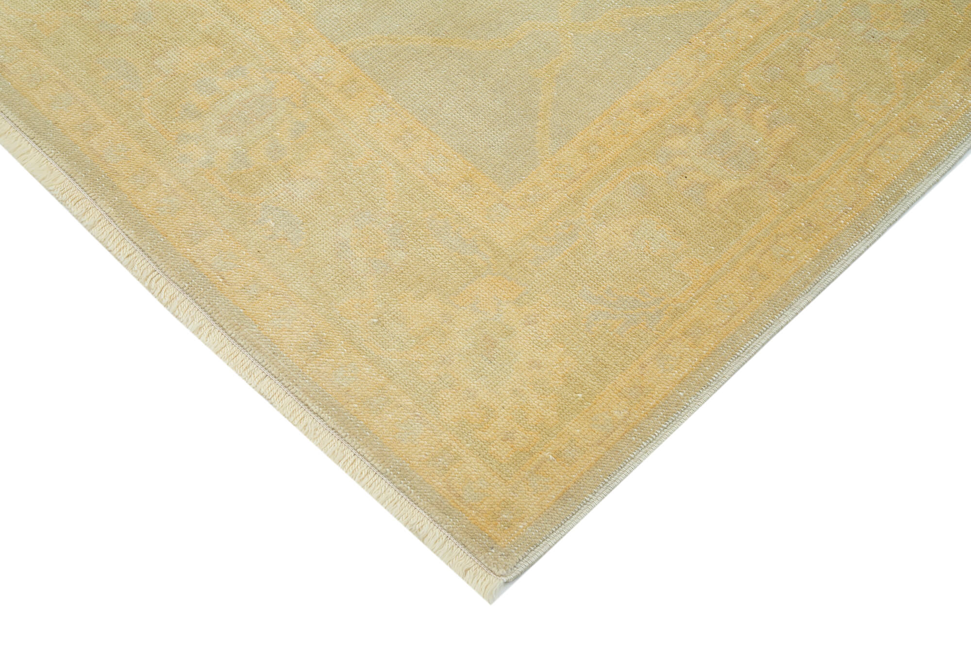 Handmade Wool Area Rug - Tebriz Yellow Classic Cotton Rug 6x9 Feet by Agacan