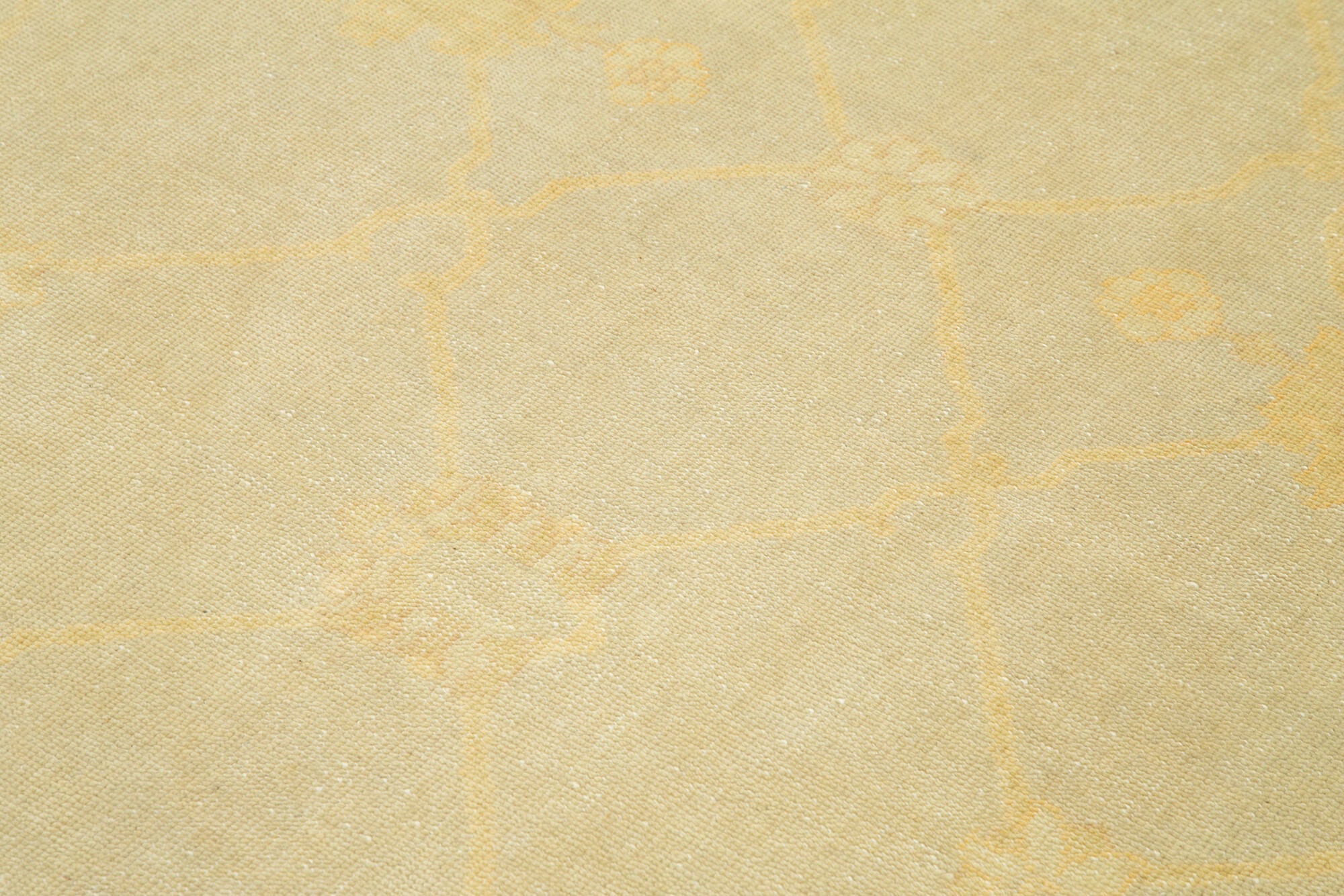 Handmade Wool Area Rug - Tebriz Yellow Classic Cotton Rug 6x9 Feet by Agacan