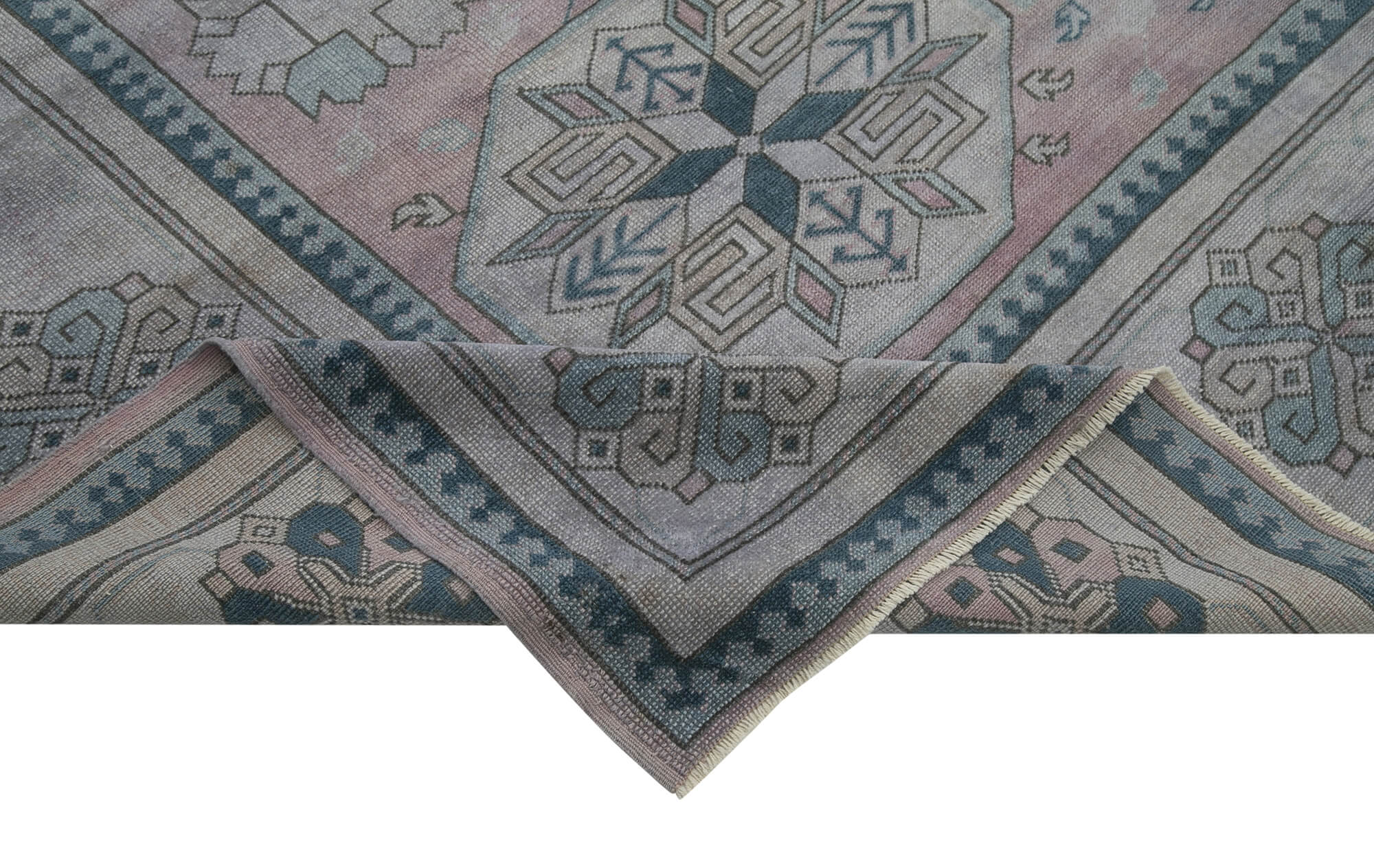 Handmade Wool Area Rug – Tebriz Purple Classic Cotton Wool Blend 9'7''x13'5''