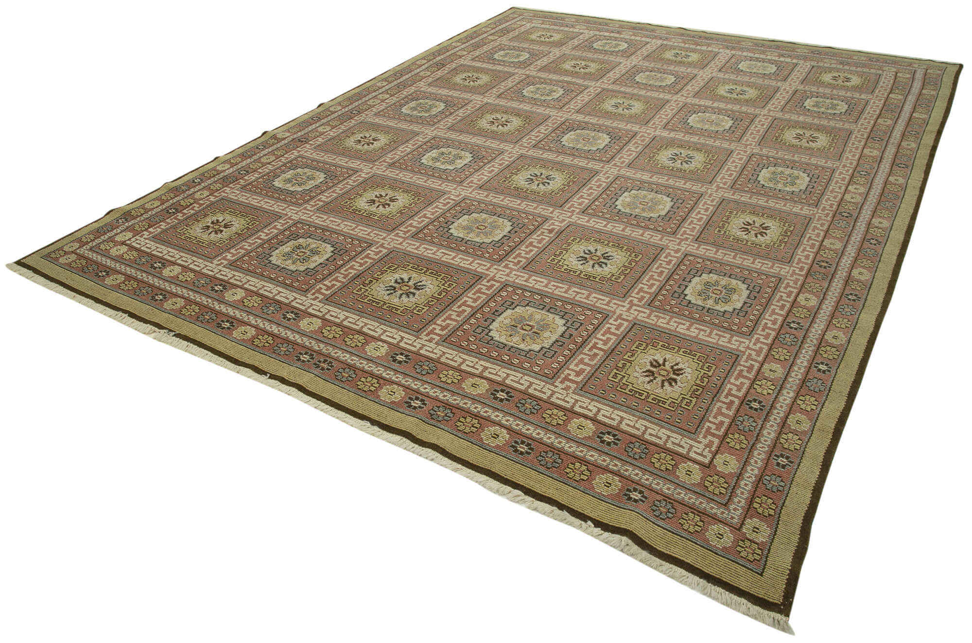 Tebriz Red Classic Cotton Wool Handmade Area Rug 9'0'' x 11'10''