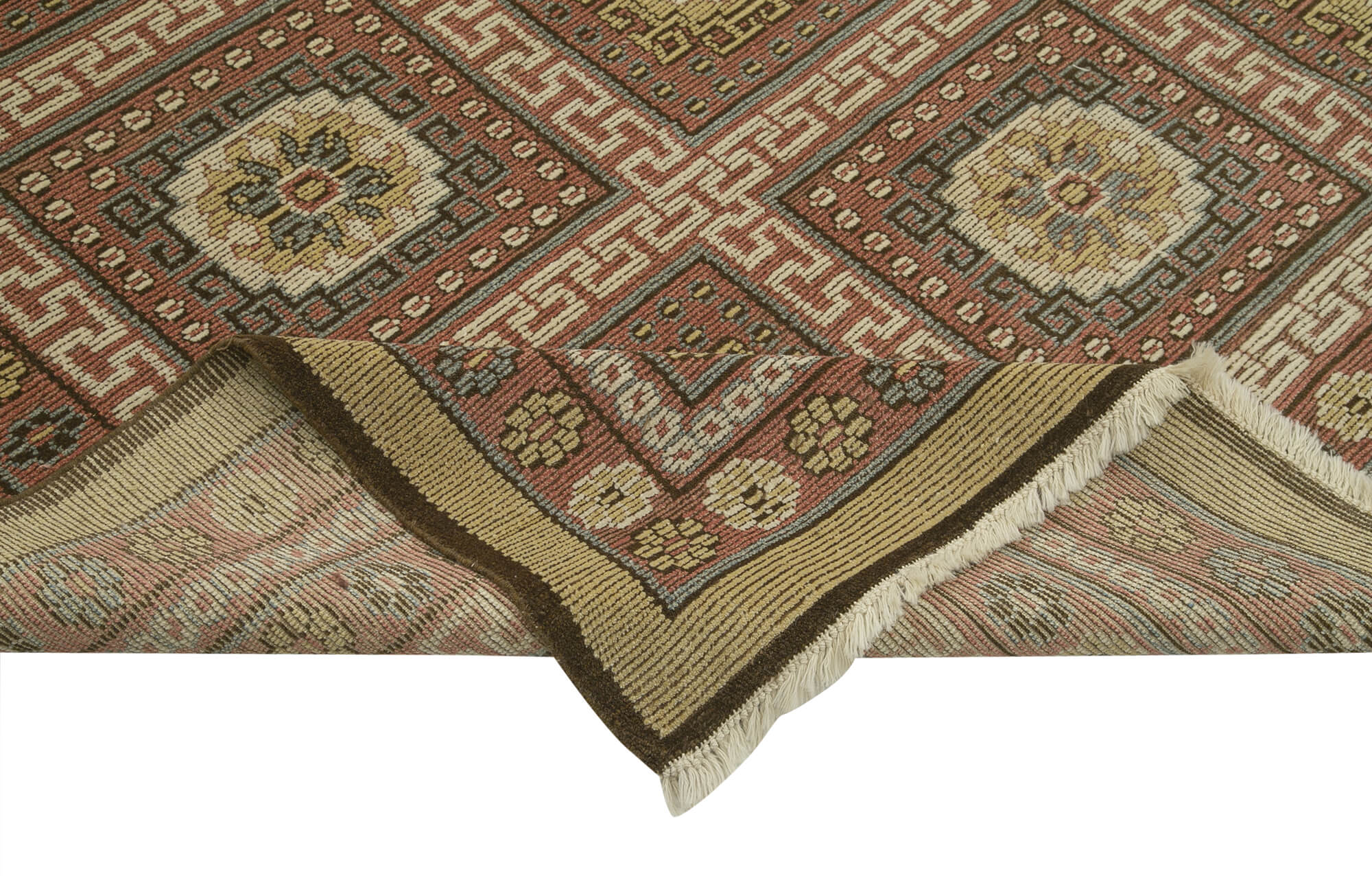 Tebriz Red Classic Cotton Wool Handmade Area Rug 9'0'' x 11'10''