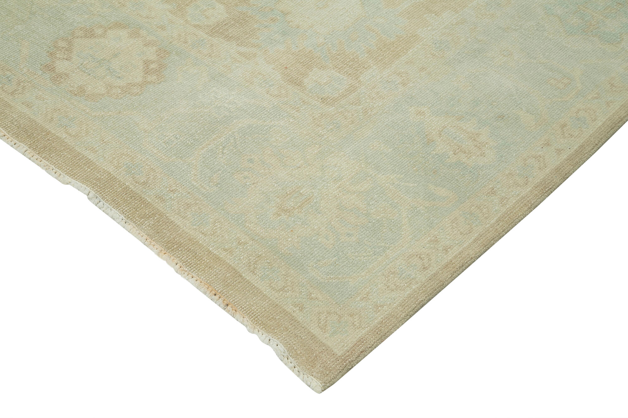 Handmade Wool Area Rug – Tebriz Classic Beige Cotton Wool Rug 7'10''x11'8''