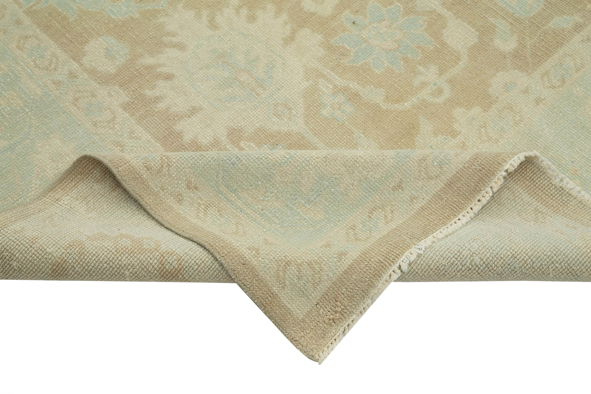 Handmade Wool Area Rug – Tebriz Classic Beige Cotton Wool Rug 7'10''x11'8''