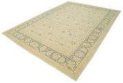 Handmade Wool Area Rug - Tebriz Classic Beige Cotton Wool Rug 7'9''x10'7''