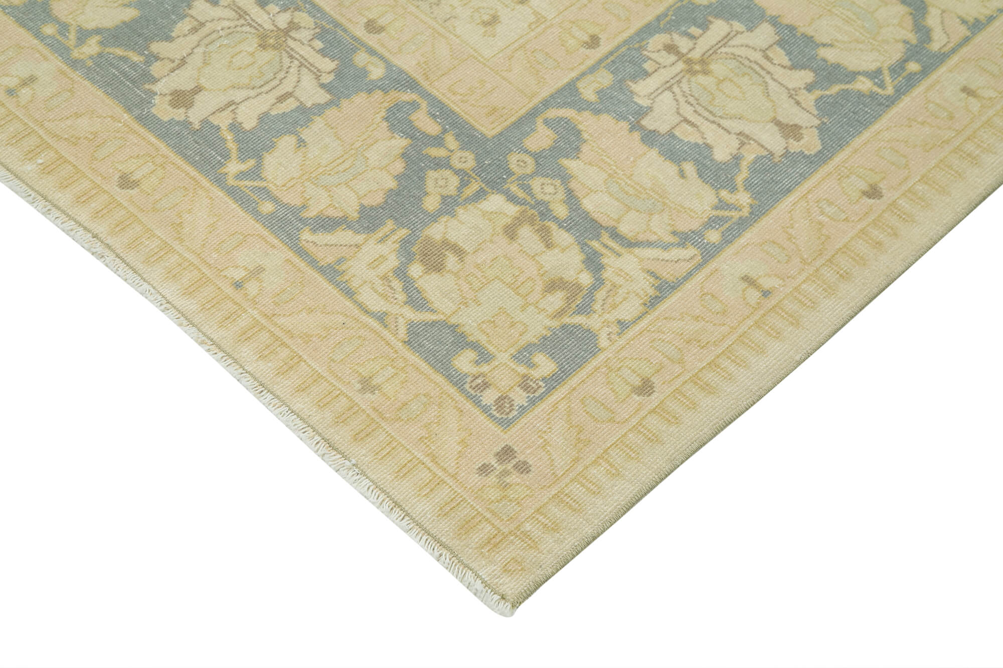 Handmade Wool Area Rug - Tebriz Classic Beige Cotton Wool Rug 7'9''x10'7''