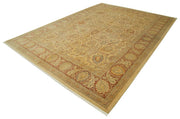 Handmade Wool Area Rug – Tebriz Classic Yellow Cotton Wool Rug 8'6" x 11'8"