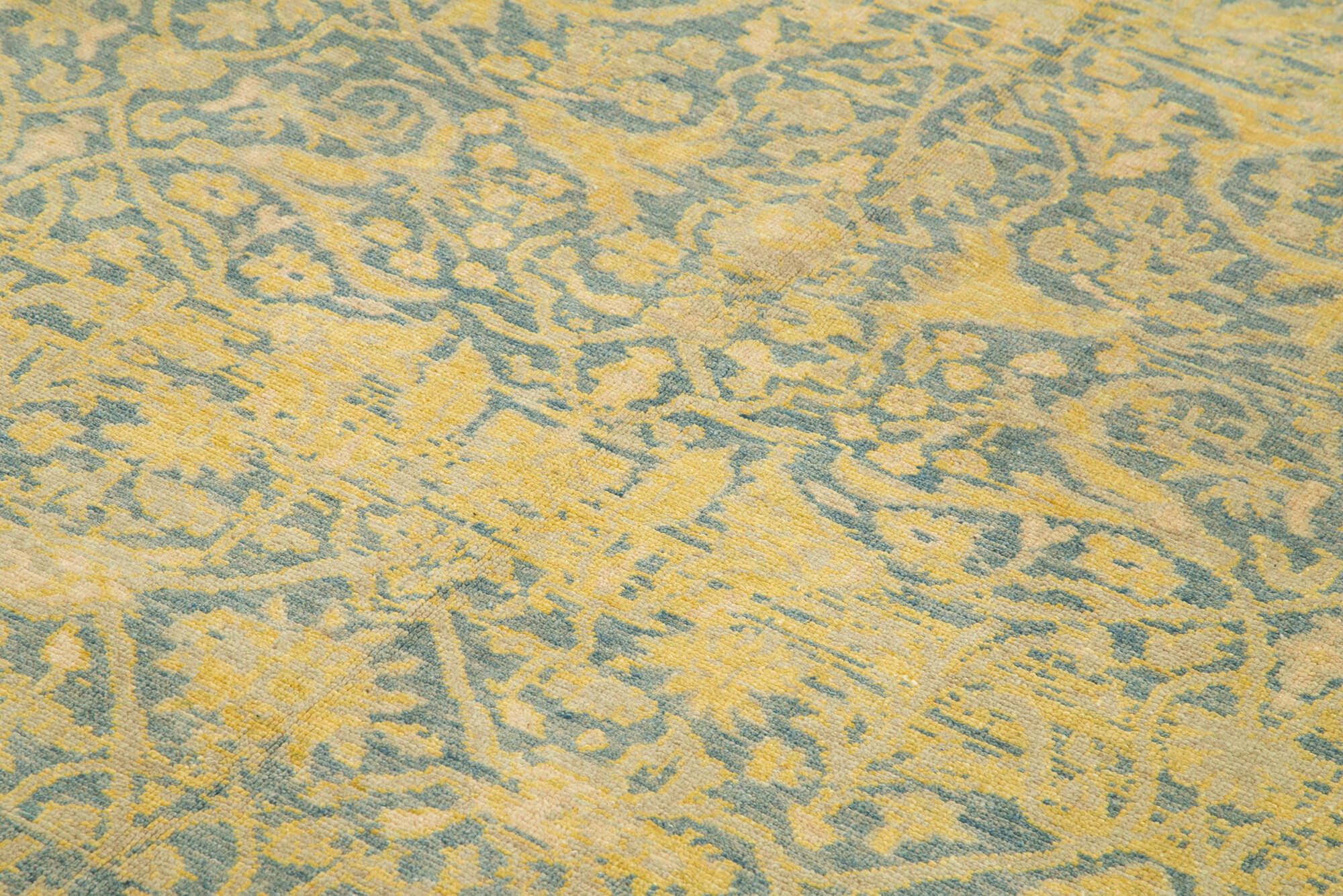 Handmade Area Rug – Classic Blue Tebriz Wool Cotton Rug 6'5''x9'9''