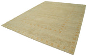 Handmade Wool Area Rug - Tebriz Classic Beige Cotton Wool Rug 9'2'' x 11'11''