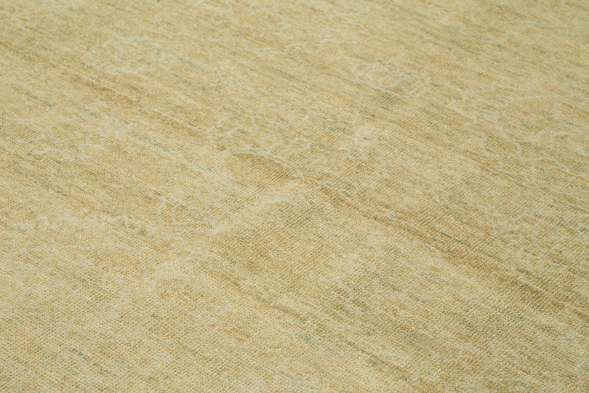 Handmade Wool Area Rug - Tebriz Classic Beige Cotton Wool Rug 9'2'' x 11'11''