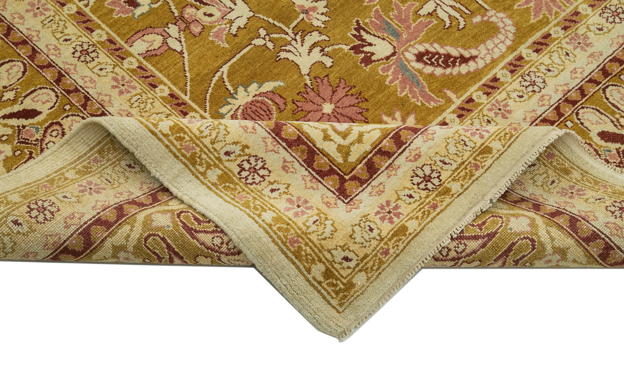 Handmade Wool Area Rug – Tebriz Classic Beige Cotton Wool Rug 8'11''x11'11''