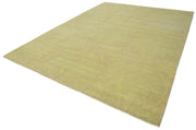 Handmade Wool Area Rug – Tebriz Classic Green Cotton Wool Carpet 8'11'' x 12'3''