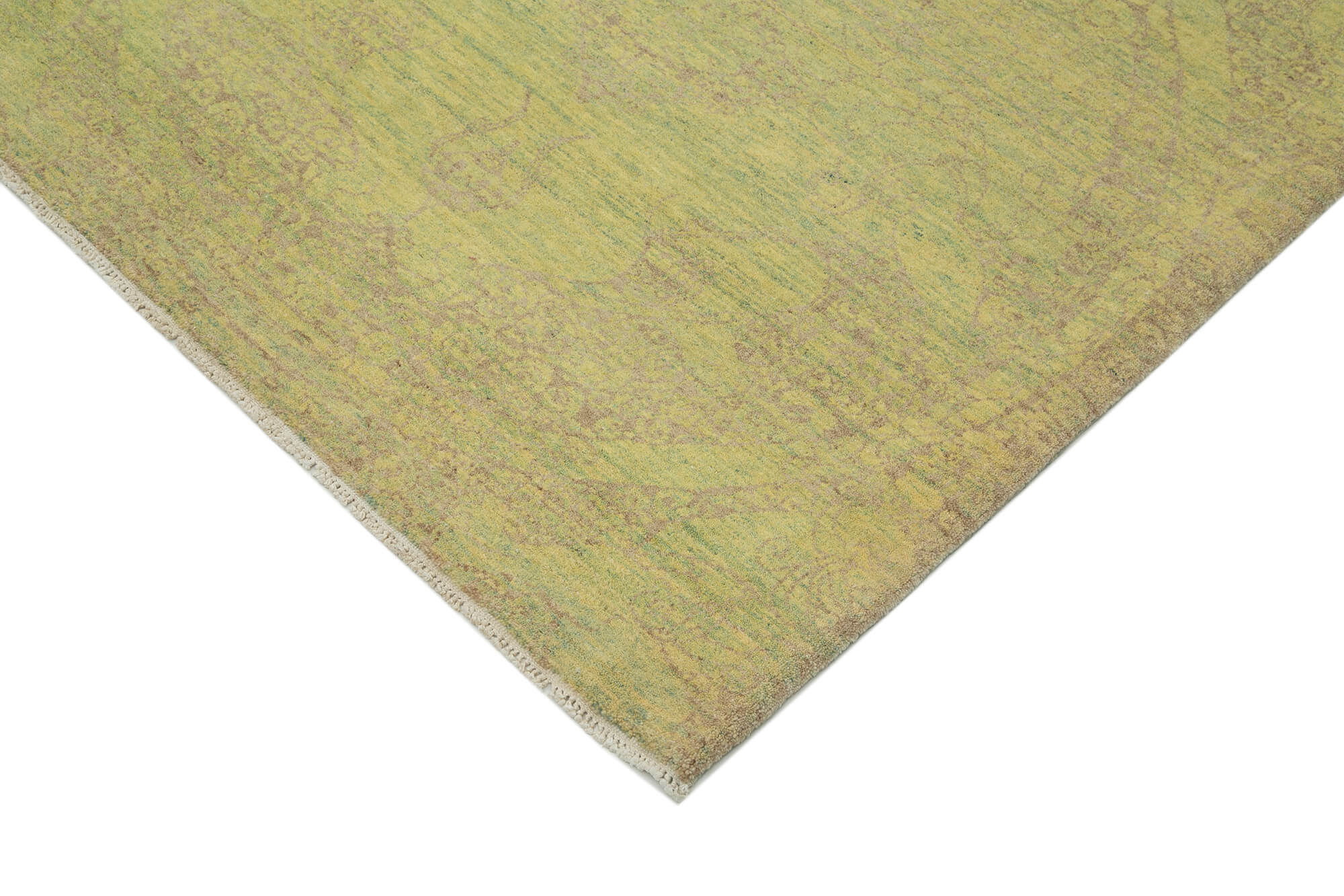 Handmade Wool Area Rug – Tebriz Classic Green Cotton Wool Carpet 8'11'' x 12'3''