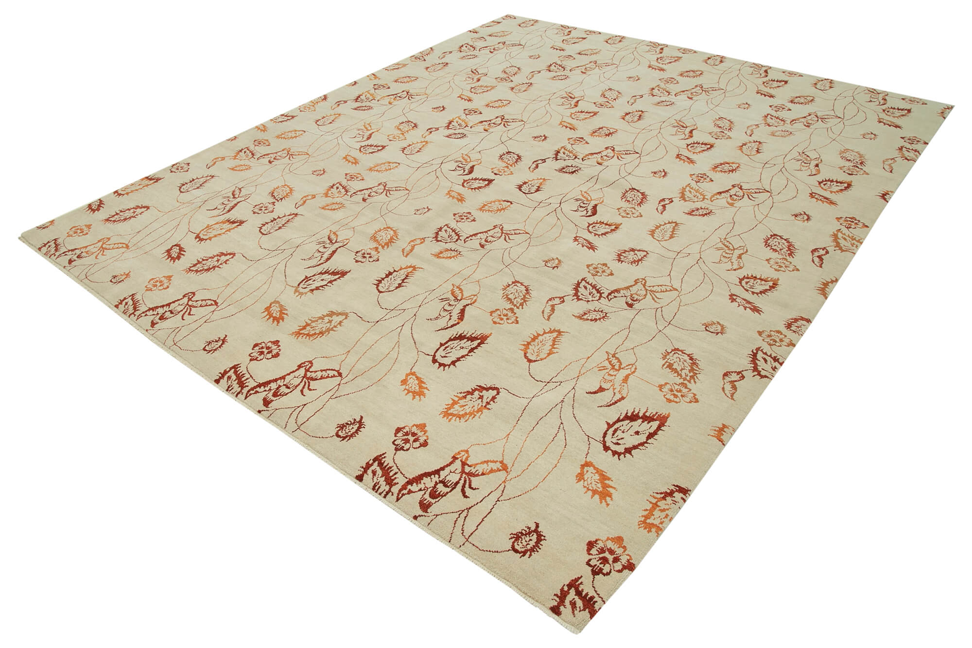 Handmade Wool Area Rug – Classic Beige Cotton Wool Rug 7'10''x9'11'' | Vintage Turkish Carpet