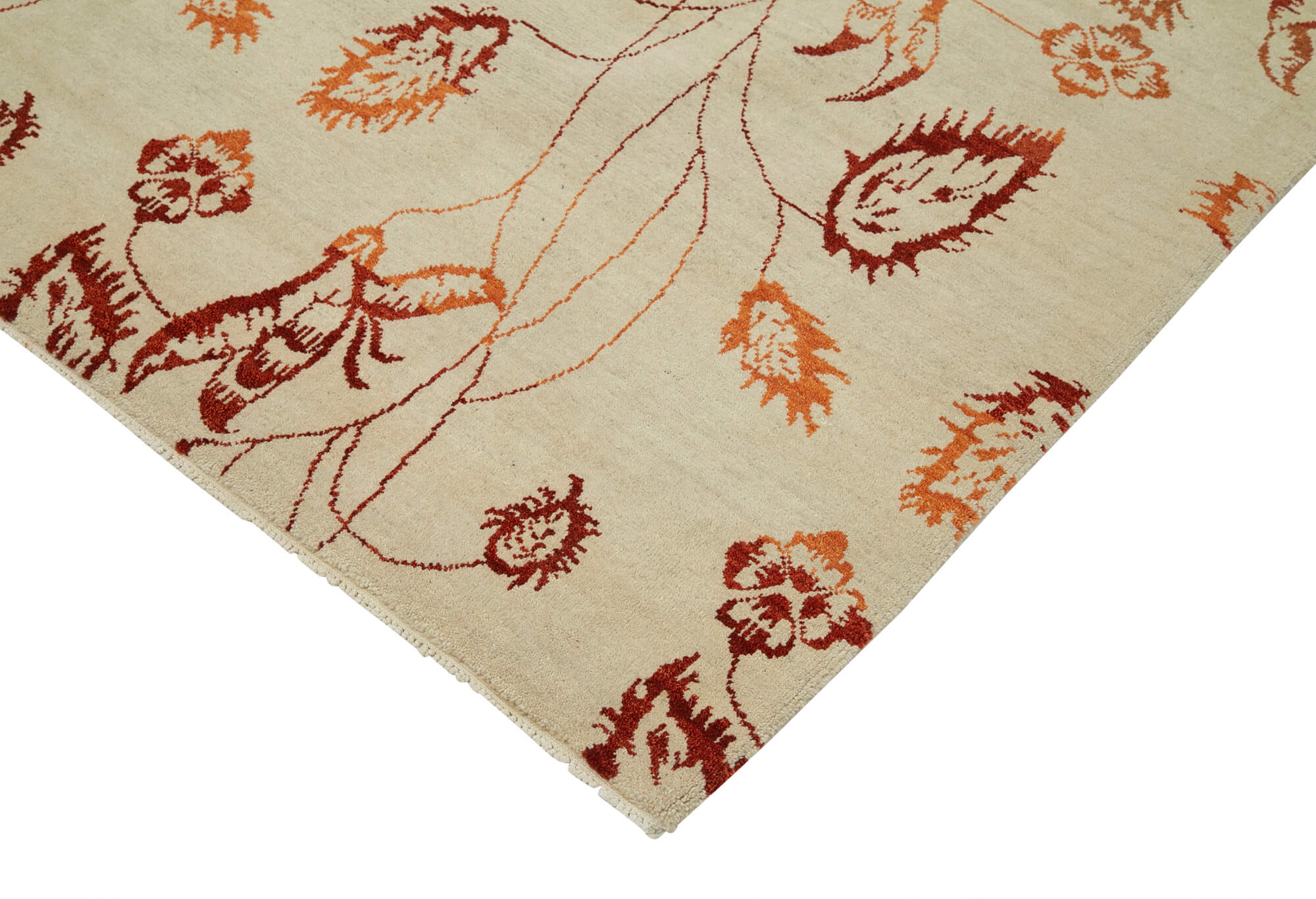 Handmade Wool Area Rug – Classic Beige Cotton Wool Rug 7'10''x9'11'' | Vintage Turkish Carpet