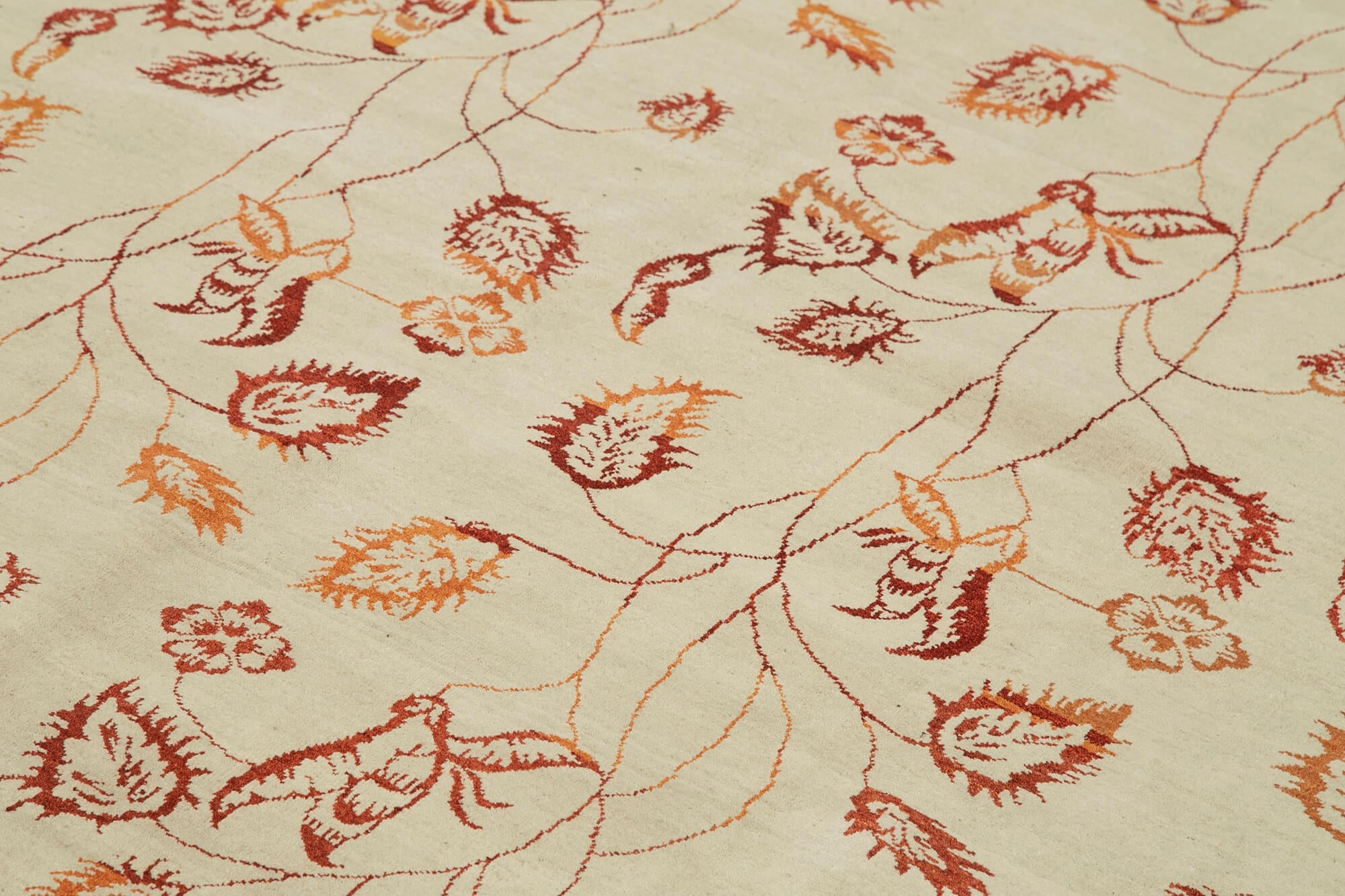 Handmade Wool Area Rug – Classic Beige Cotton Wool Rug 7'10''x9'11'' | Vintage Turkish Carpet