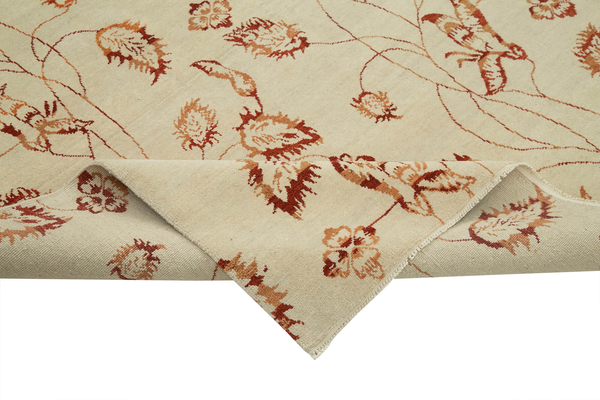 Handmade Wool Area Rug – Classic Beige Cotton Wool Rug 7'10''x9'11'' | Vintage Turkish Carpet