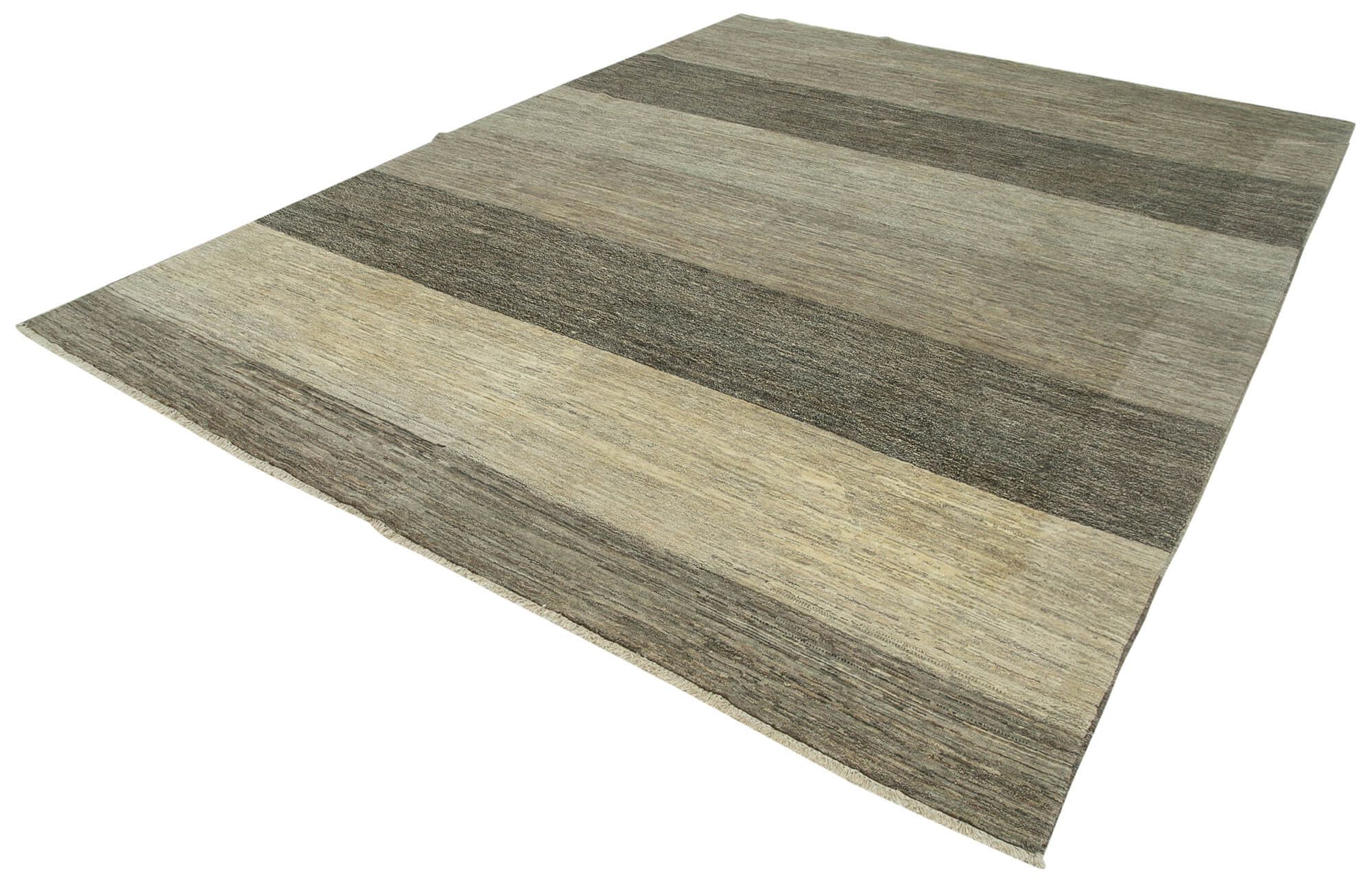 Handmade Wool Area Rug - Tebriz Grey Classic Cotton Wool Carpet 8'11"x11'7"