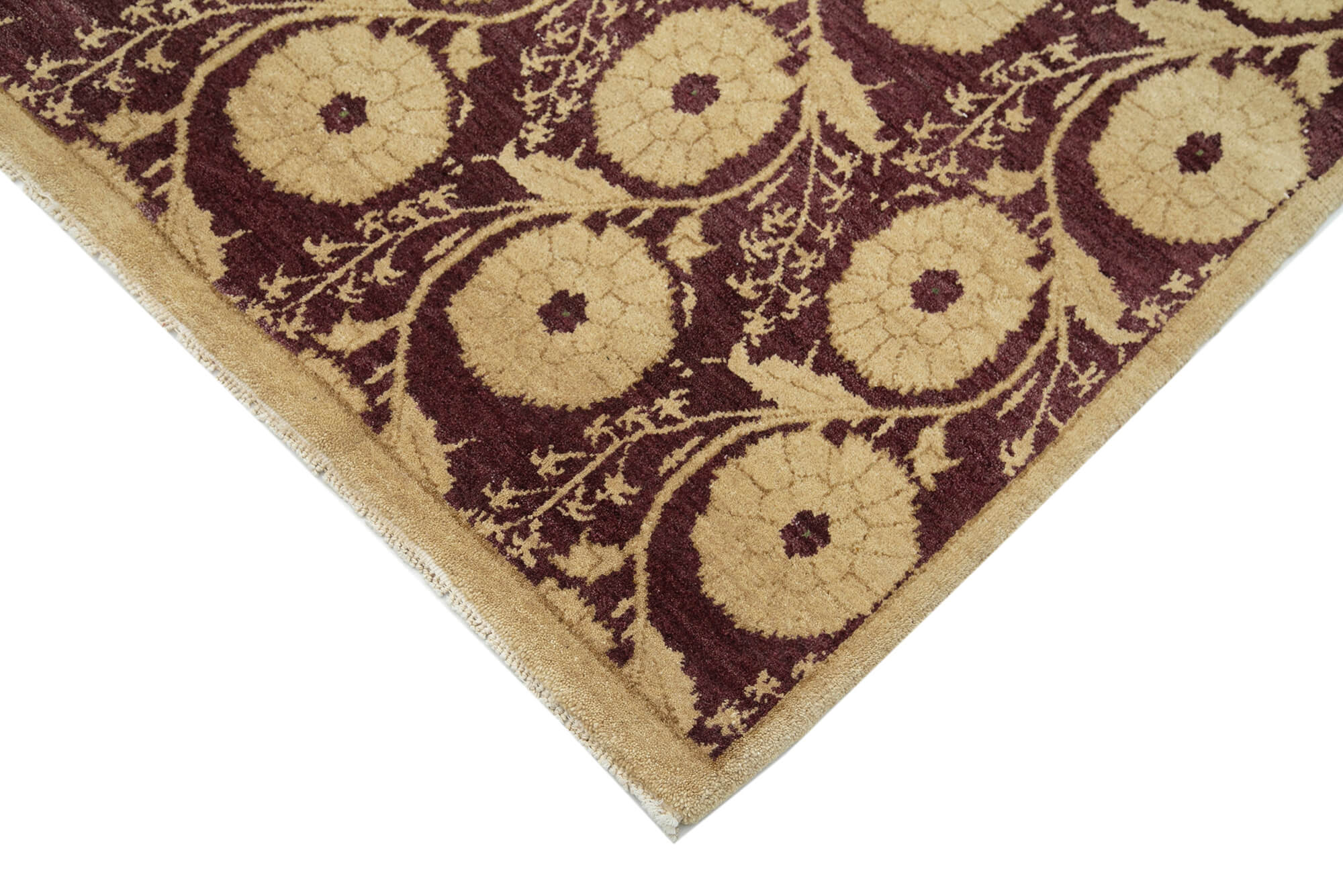 Handmade Wool Area Rug – Tebriz Beige Classic Cotton Wool Blend 7'0''x8'10''