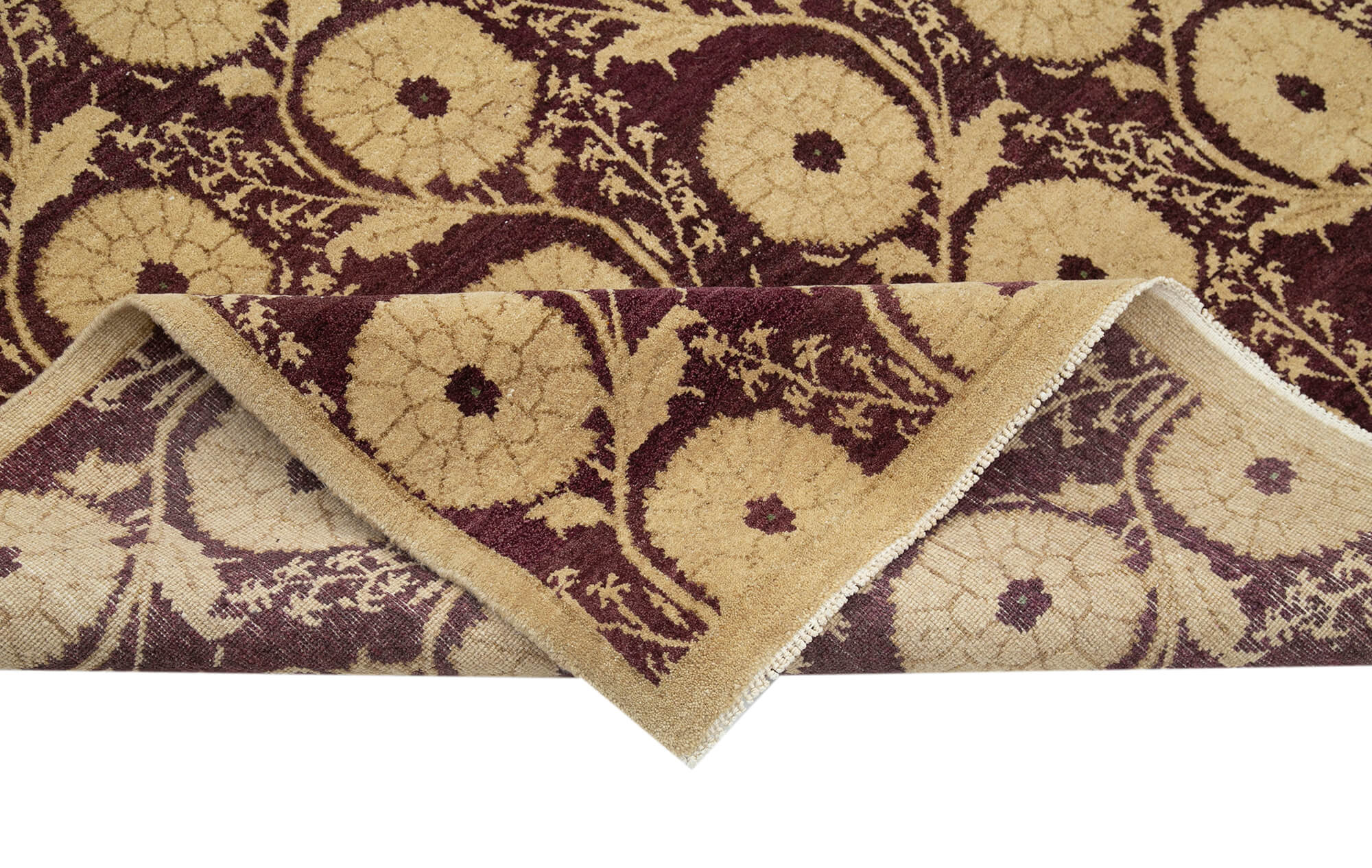 Handmade Wool Area Rug – Tebriz Beige Classic Cotton Wool Blend 7'0''x8'10''