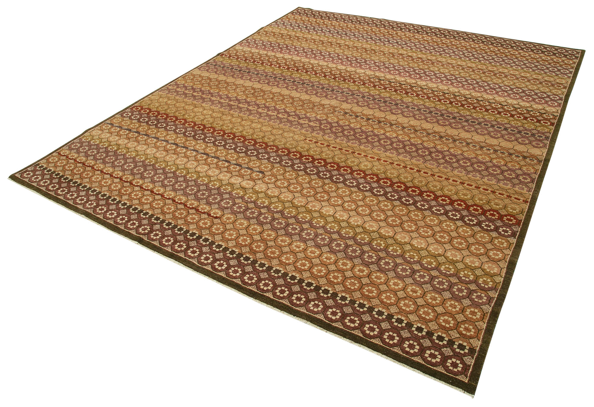 Handmade Wool Area Rug – Tebriz Red Classic Cotton Wool Hand Woven Rug 8'2''x9'11''