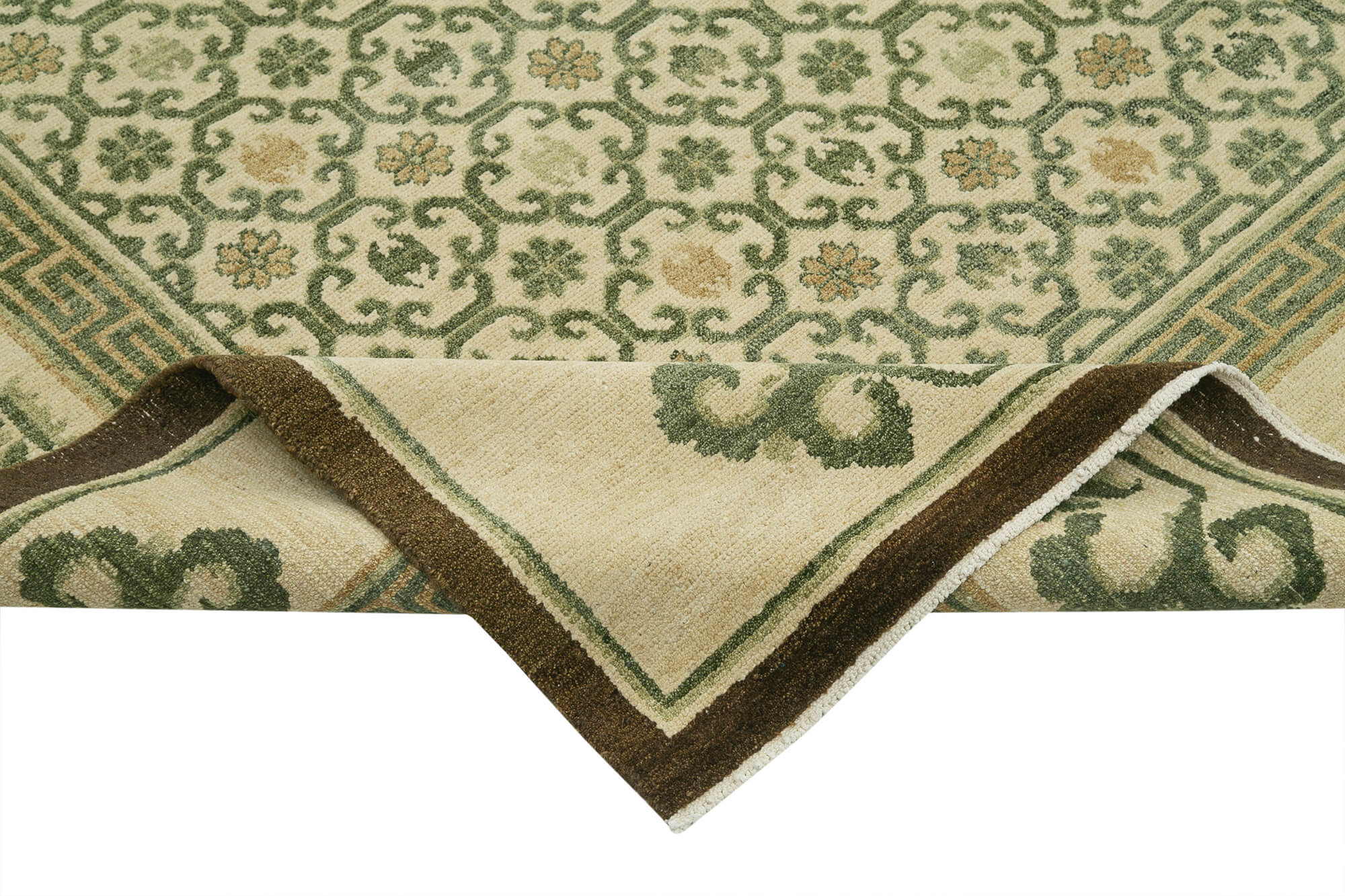 Handmade Wool Area Rug - Tebriz Classic Beige Cotton Wool Rug 8'x10' by Agacan
