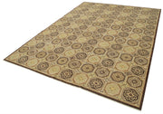 Handmade Wool Area Rug - Classic Beige Carpet 8x10 Vintage Woven Carpet