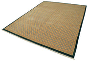 Handmade Wool Area Rug - Tebriz Classic Yellow Cotton Wool Carpet 8x10 Feet