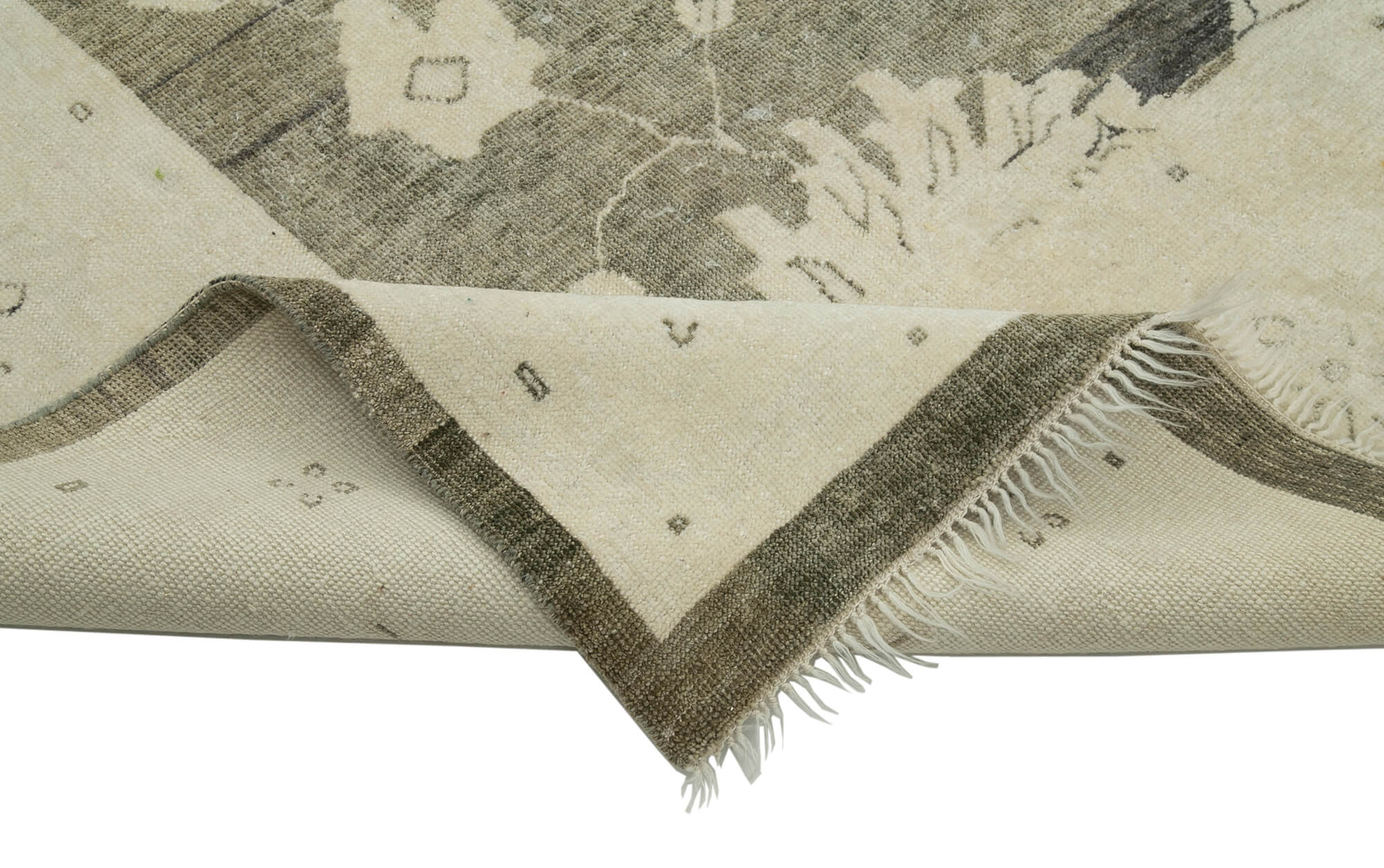 Handmade Wool Area Rug | Tebriz Vintage Hand Knotted Turkish Woven Carpet 9'4" x 13'3"