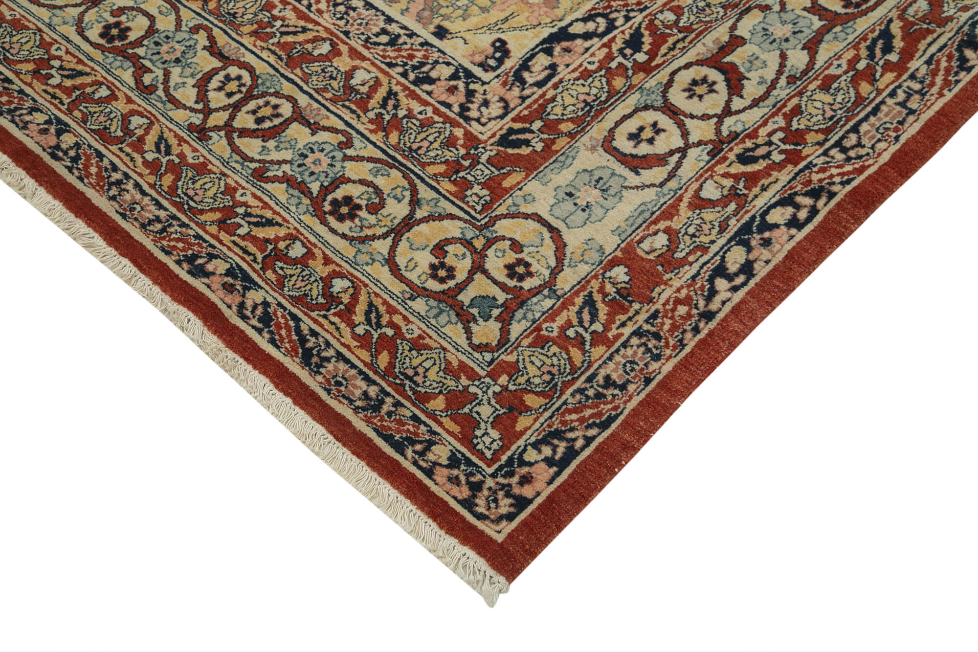 Handmade Wool Area Rug – Tebriz Red Classic 7x10 Feet Cotton Wool Rug