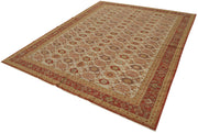 Handmade Wool Area Rug – Tebriz Red Classic Cotton Rug, Soft Wool Texture 8'x9'10"