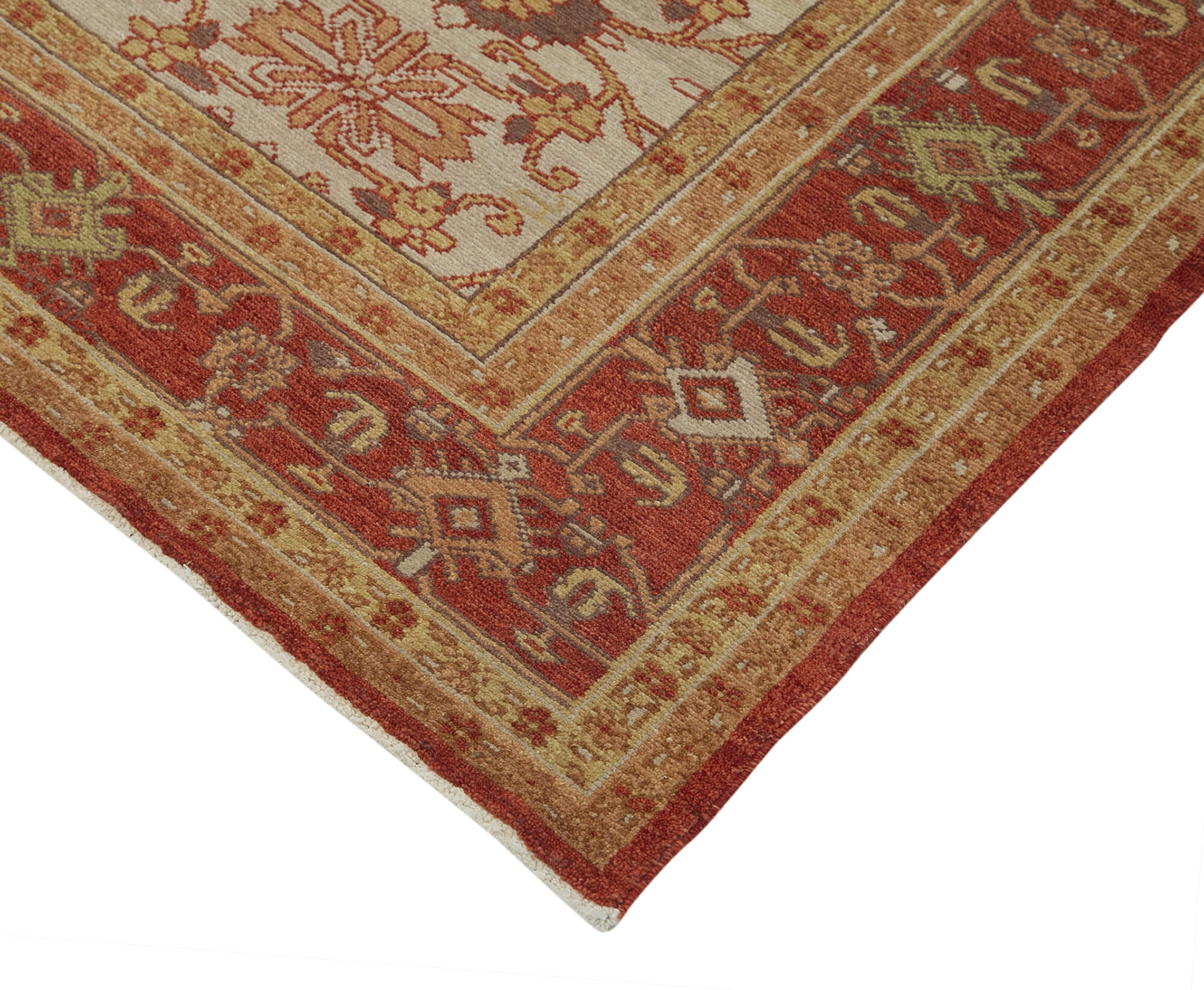 Handmade Wool Area Rug – Tebriz Red Classic Cotton Rug, Soft Wool Texture 8'x9'10"