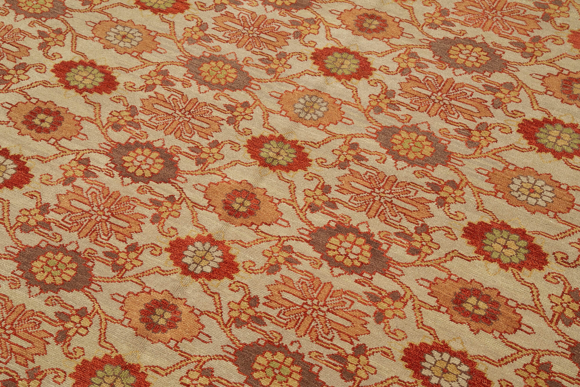 Handmade Wool Area Rug – Tebriz Red Classic Cotton Rug, Soft Wool Texture 8'x9'10"