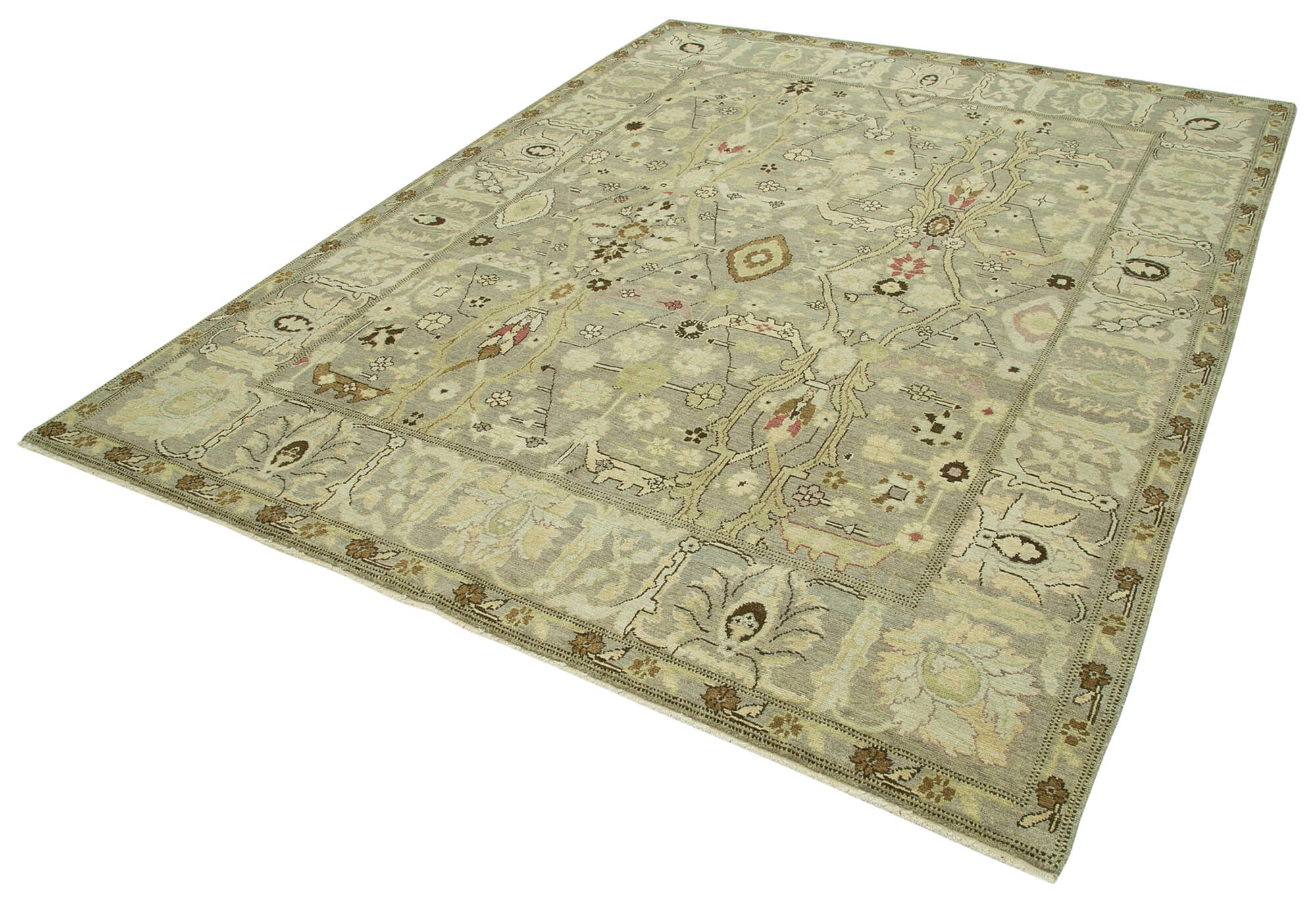 Handmade Wool Area Rug – Classic Grey Rug 7x10 Ft | Durable Cotton Wool Carpet