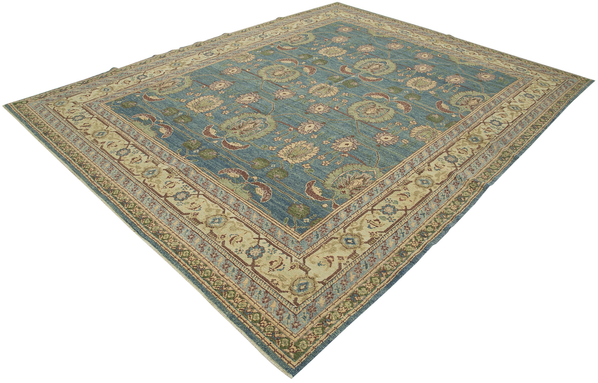 Handmade Wool Area Rug – Classic Beige Carpet Cotton Wool Rug 8'2''x9'11''