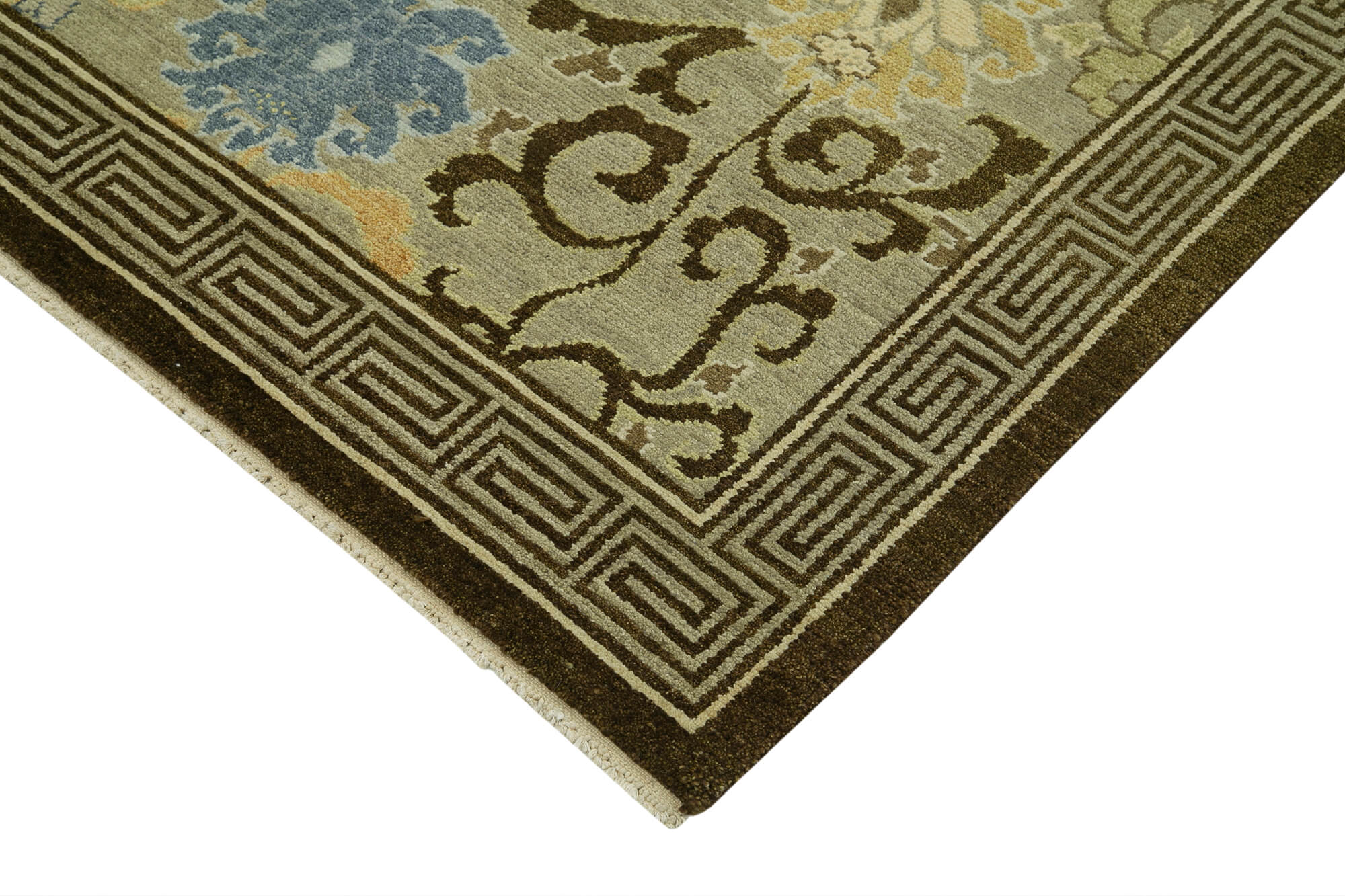 Handmade Wool Area Rug - Tebriz Brown Classic Style Rug 7'11''x10'0'' Cotton Wool