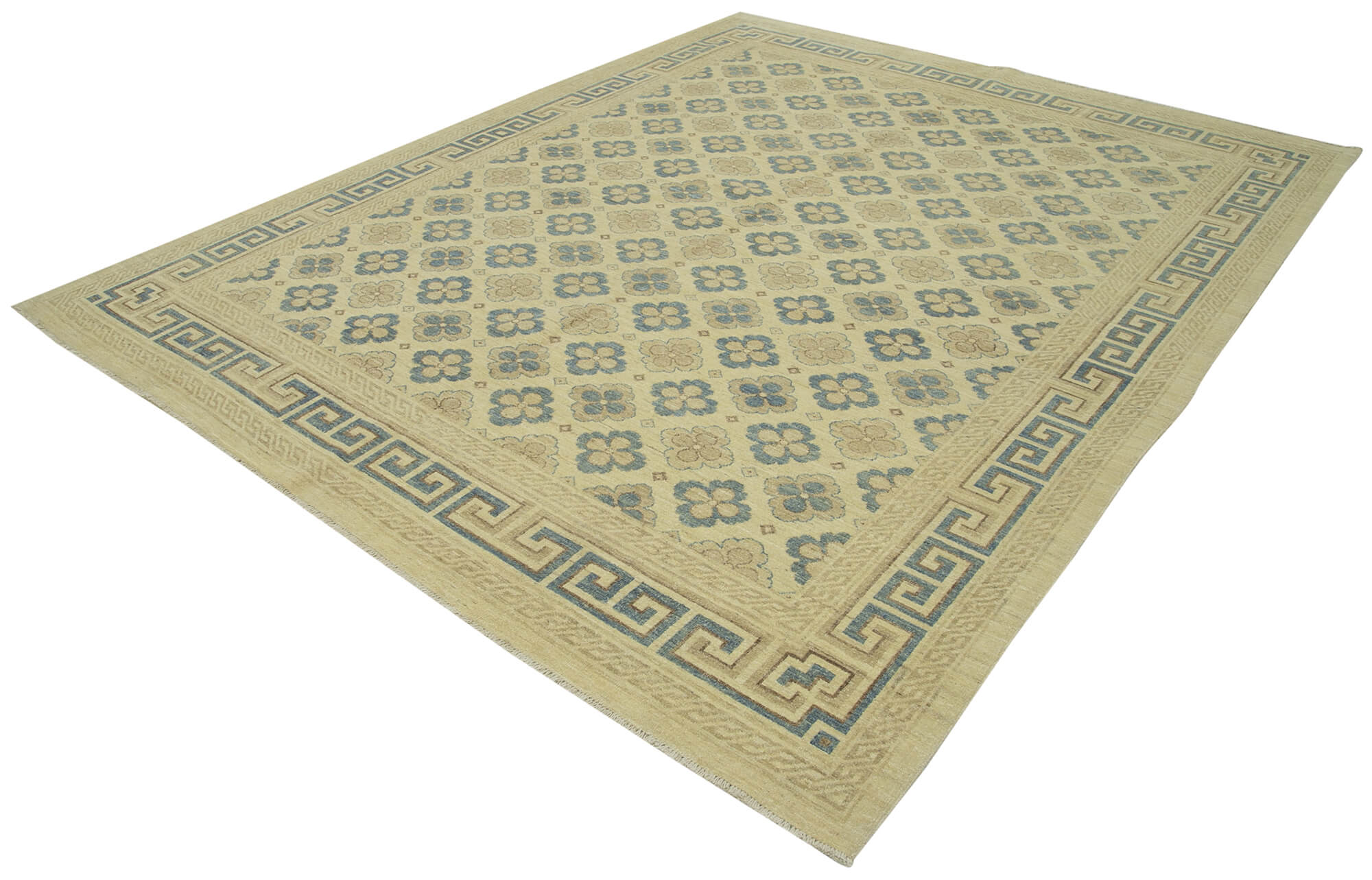 Handmade Wool Area Rug – Tebriz Beige Classic Cotton Wool Rug 8'0''x9'10'' by Agacan