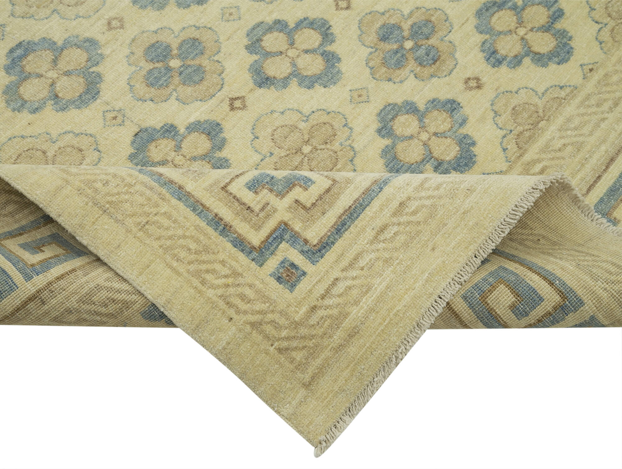 Handmade Wool Area Rug – Tebriz Beige Classic Cotton Wool Rug 8'0''x9'10'' by Agacan