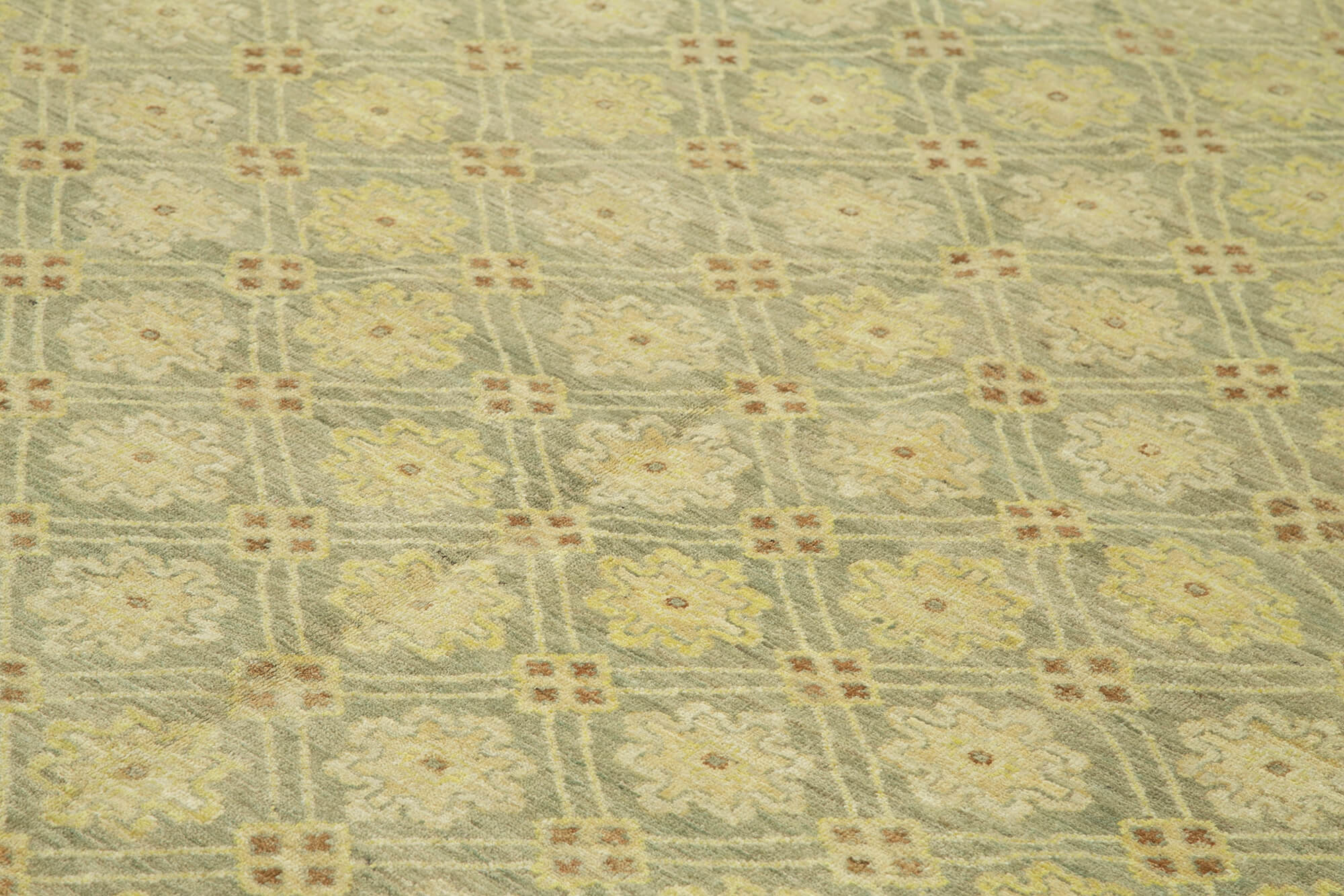 Handmade Wool Area Rug – Classic Beige Cotton Wool Rug 7x9 Feet | Vintage Turkish Design