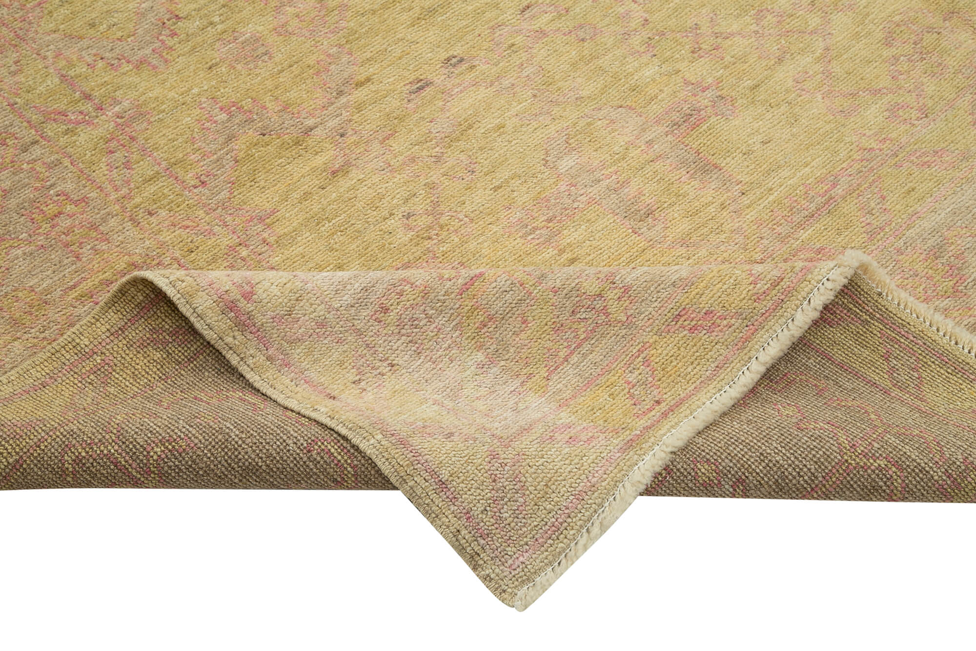 Handmade Wool Area Rug – Tebriz Classic Yellow Cotton Wool Carpet 8'2''x10'