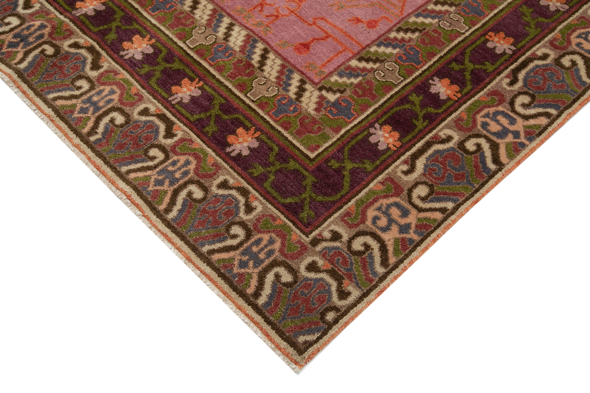 Handmade Wool Area Rug – Classic Brown Cotton Wool Rug 5'11''x9'5'' by Agacan